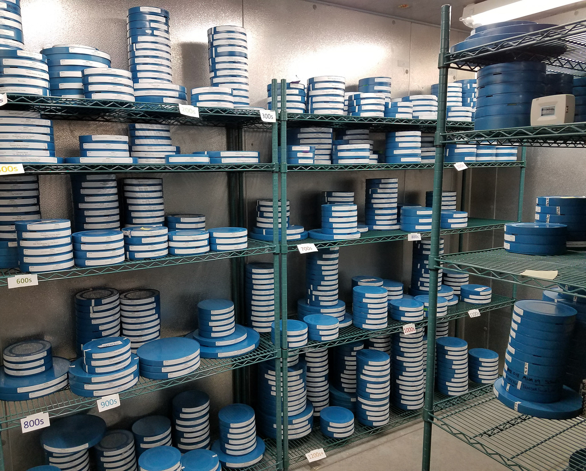 Films in cooler at 40 degrees F and 35% RH