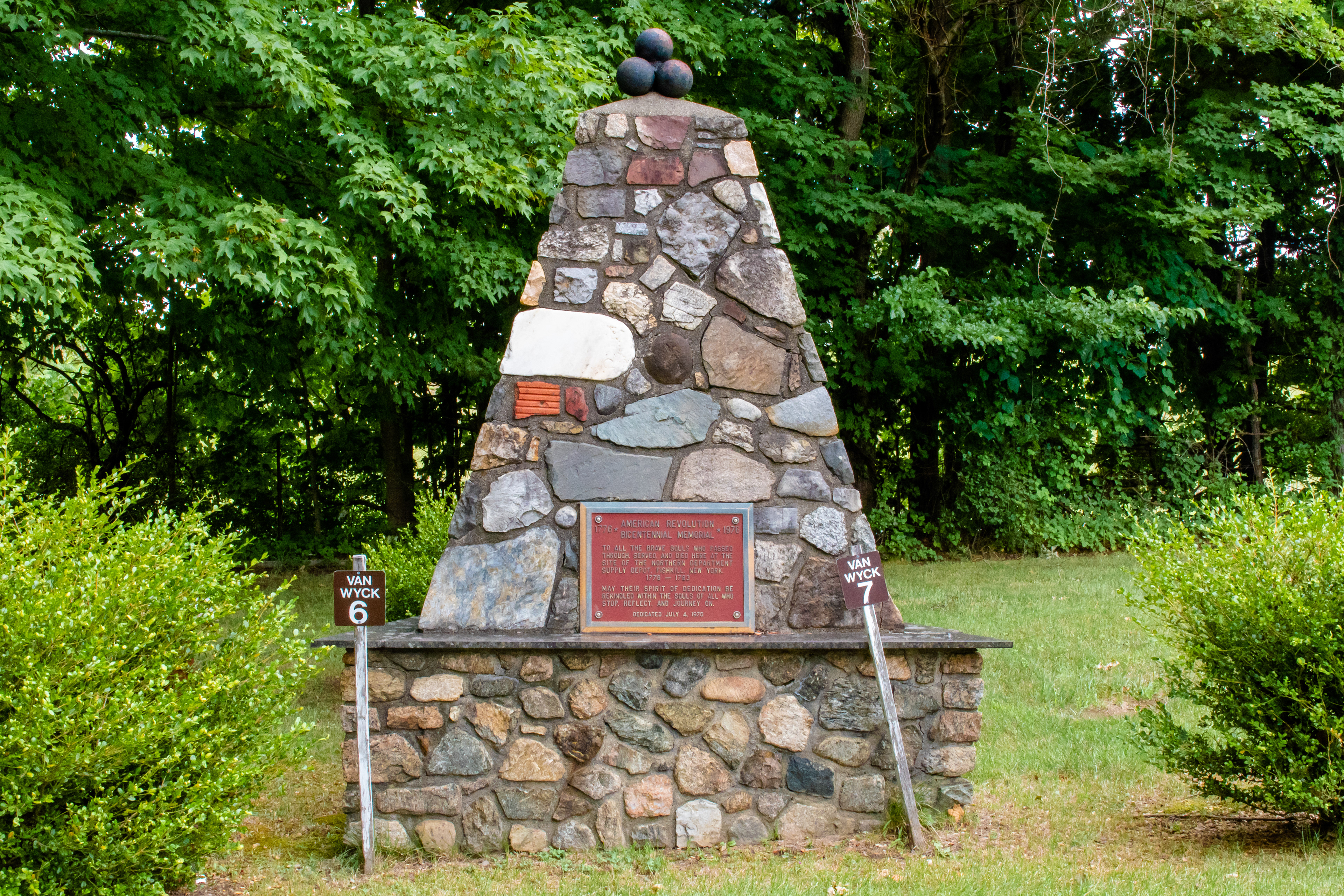 This memorial is made up of stones from 50 different historical battle sites, and other significant sites.
