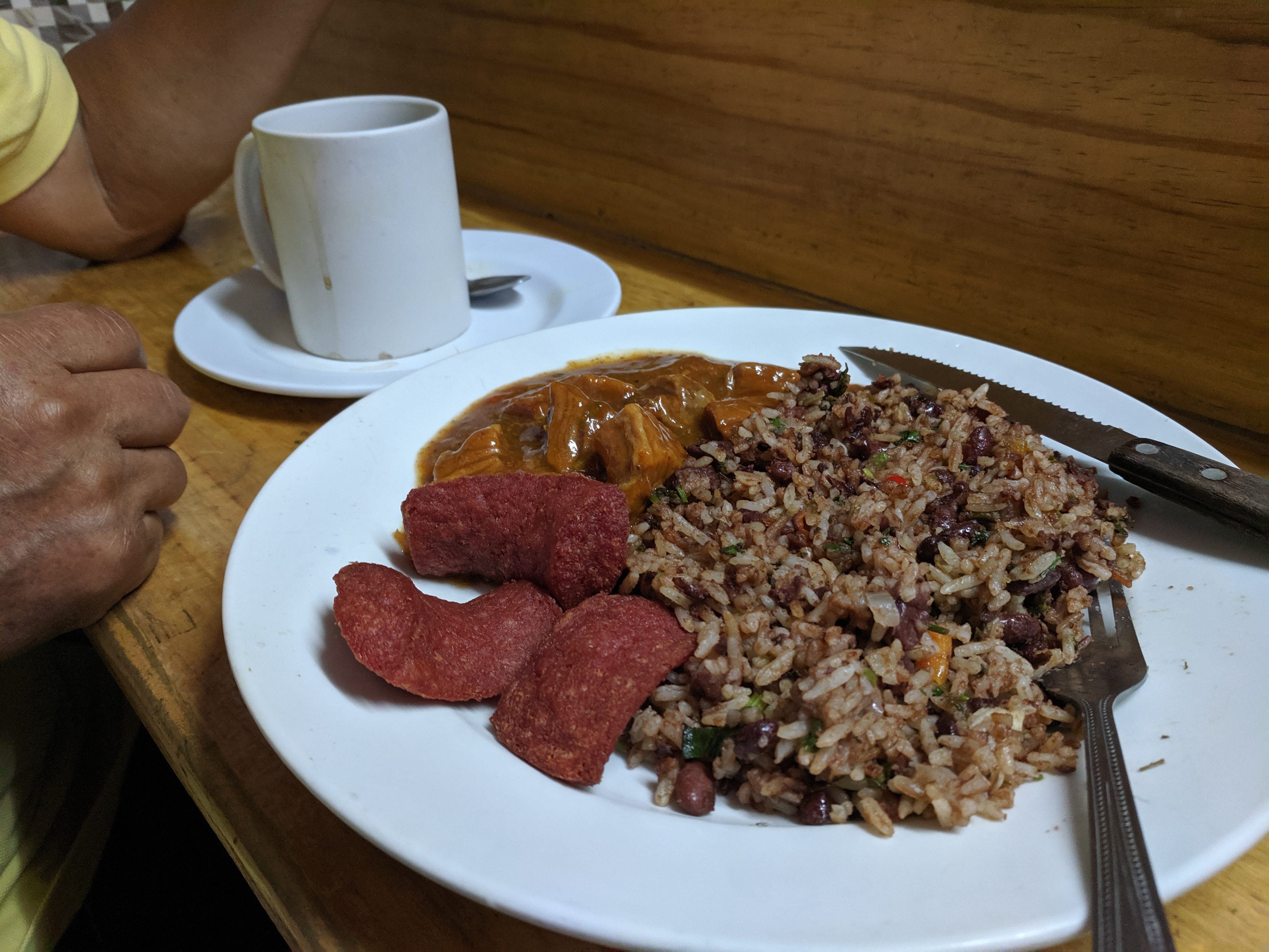 Abuito's breakfast at the Mercado in Heredia.