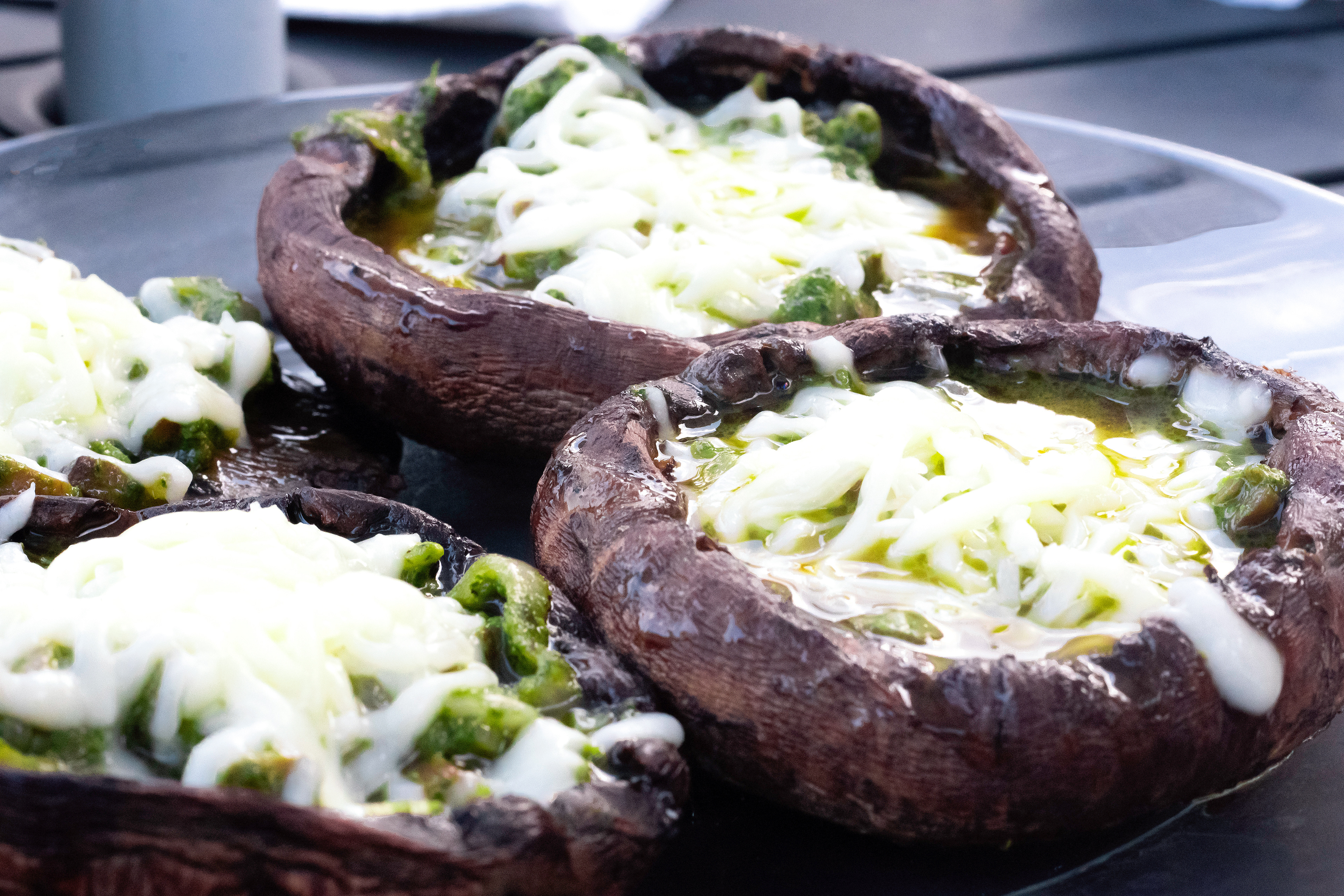 Pesto Stuffed Portobellos