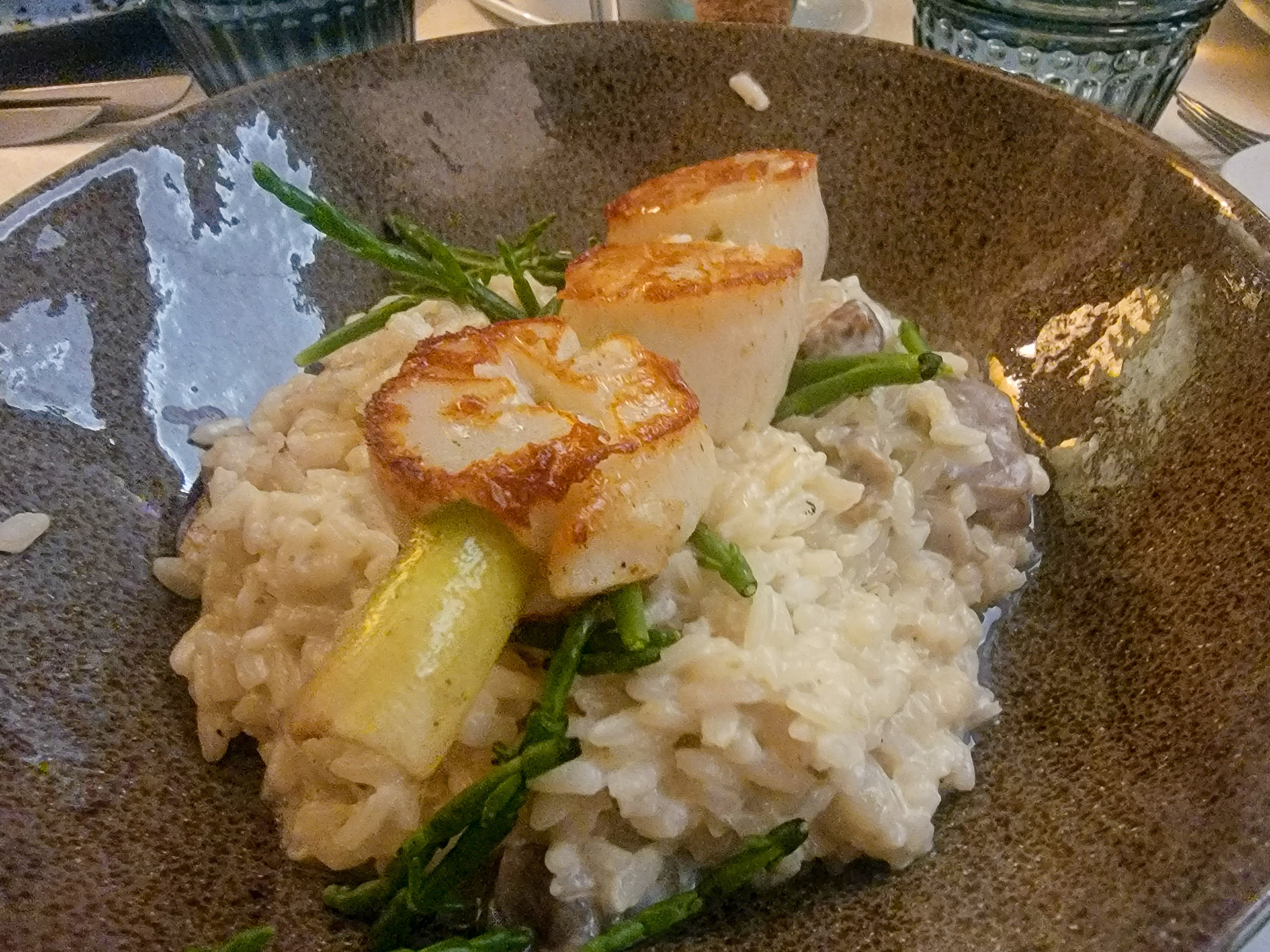 Scallops And Mushroom Risotto
