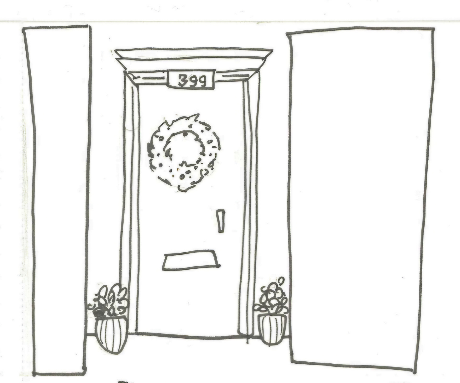 'Lime' - Set Design Sketch, Front Door