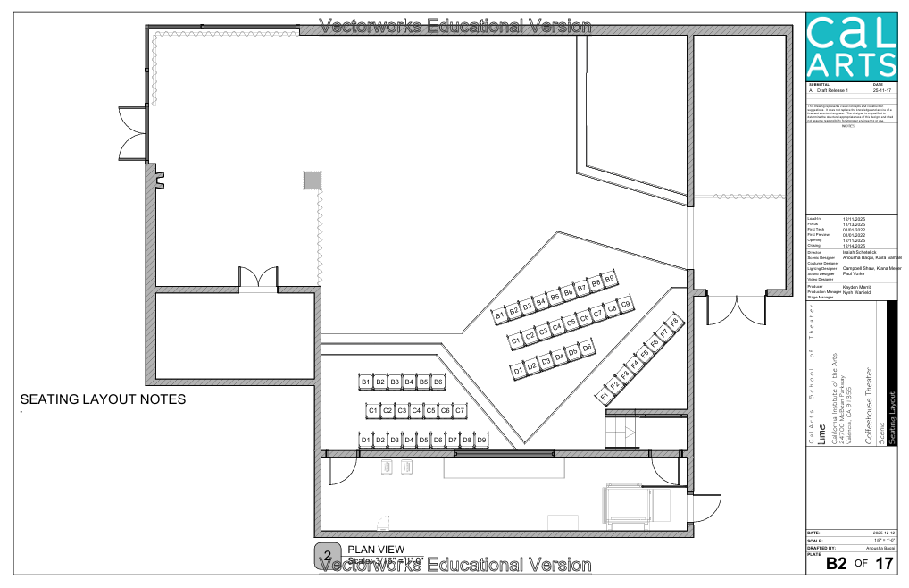 'Lime' - Set Drafts, Audience Seating
