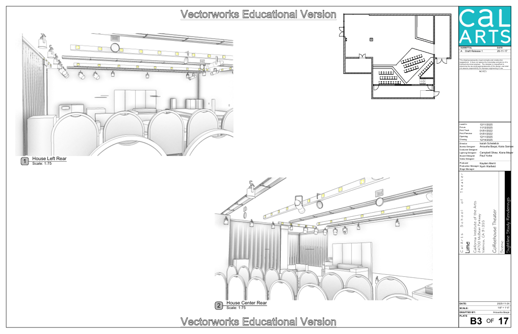 'Lime' - Set Drafts, Audience Sightline Renderings