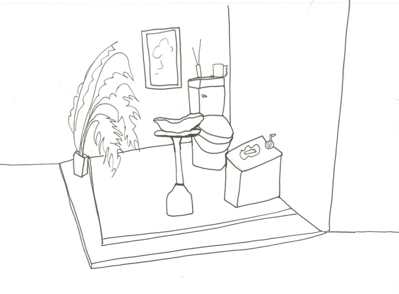 'Lime' - Set Design Sketch, Bathroom