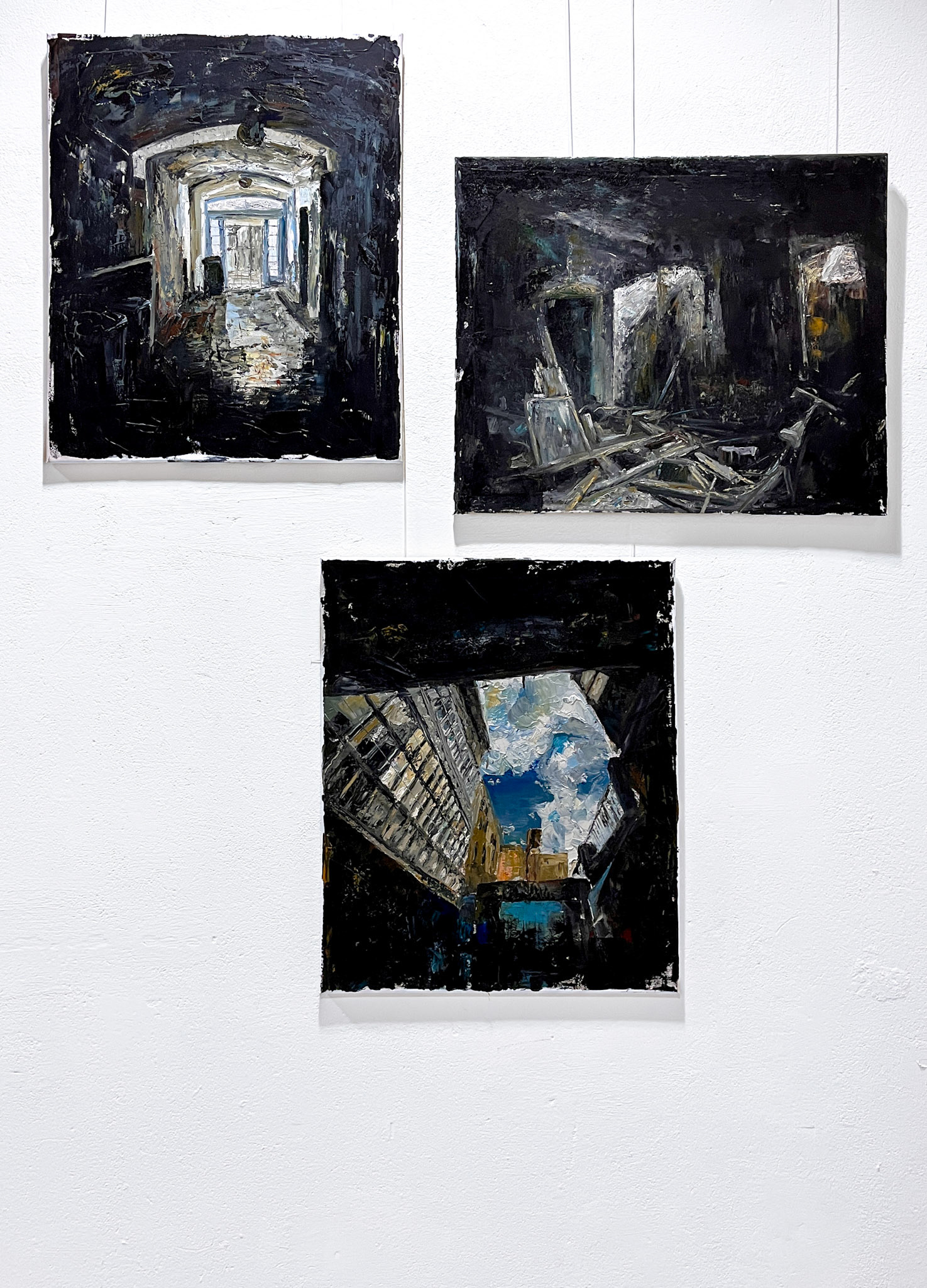 Žižkov - pohled na výstavu, olej na plátně, 2021/ Zizkov - exhibition view, oil canvas, 2021