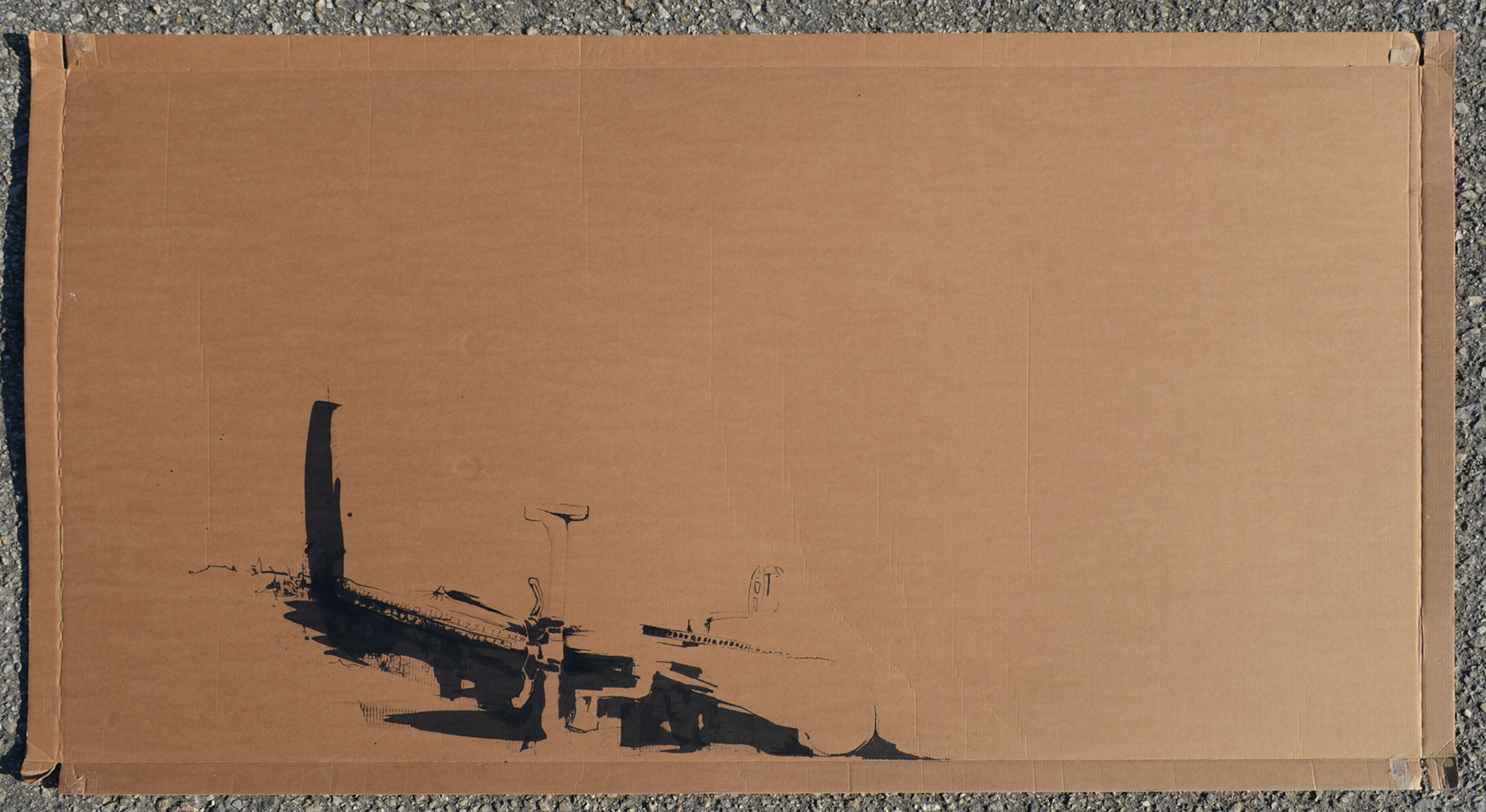 Kolo , tuš na kartonu, 2015/ Bicycle , ink on carton, 2015