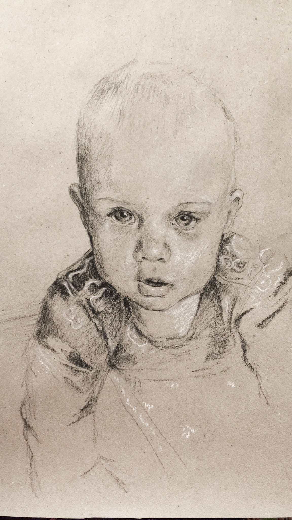 Eliška, uhel na papíře, 29,7 x 42 cm, 2019 /  Eliška, charcoal on paper, 29,7 x 42 cm, 2019