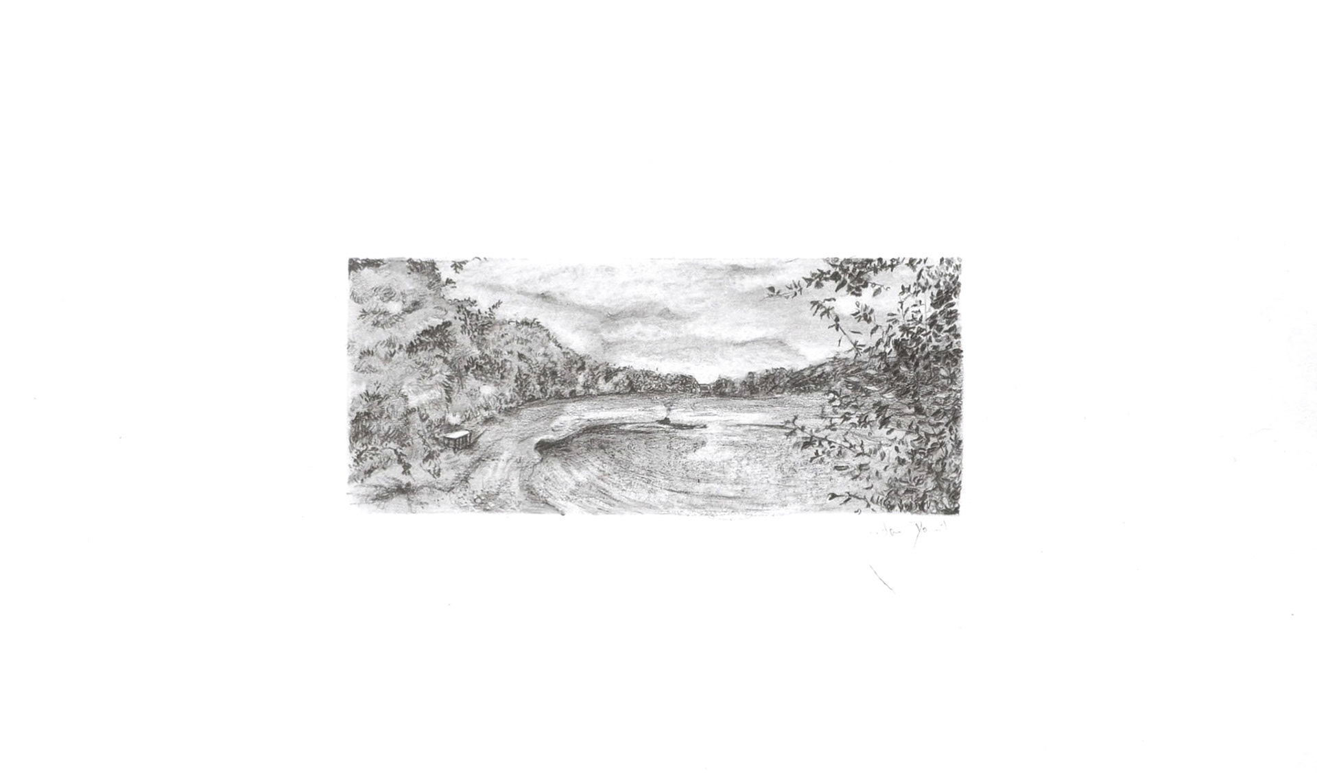 Rakovnicko II., tužka na papíře, 21 x29,7 cm, 2018 / Rakovník region II., pencil on paper, 21 x 29,7 cm, 2018