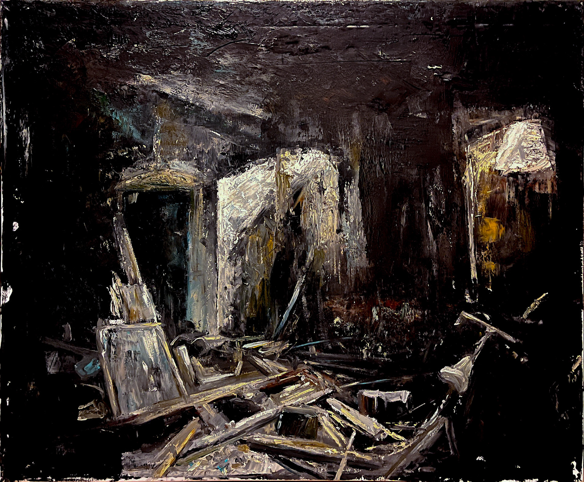 Sklepy, olej na plátně, 60x70 cm, 2021/ Cellars, oil on canvas, 60x70, 2021
