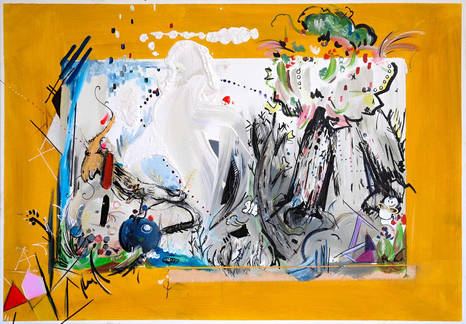Procházka mraky, akryl na plátně, 60x70 cm, 2016/ walking trough clouds, acrylic on canvas, 60x70, 2016