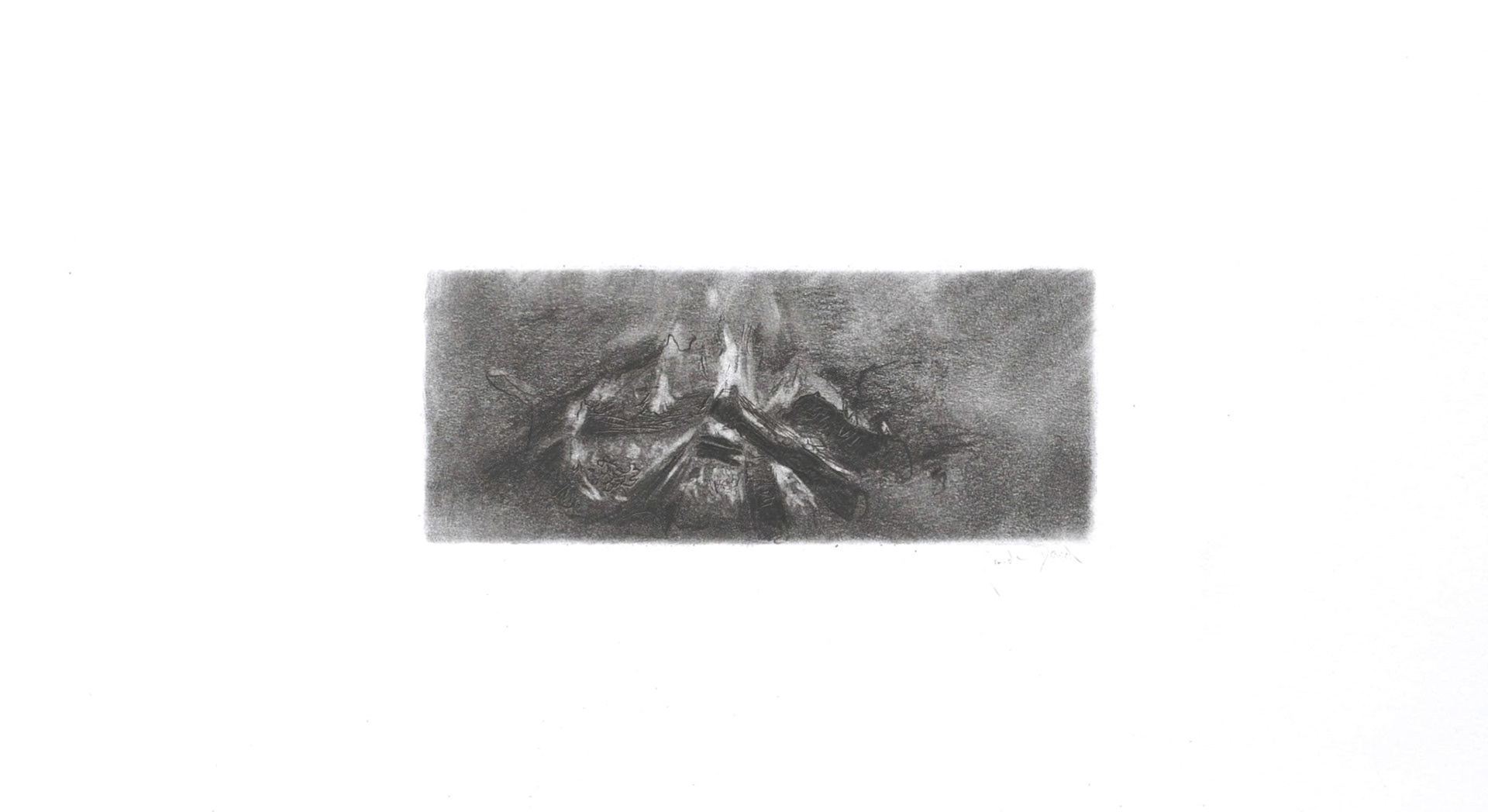 Táborák, tužka na papíře, 21 x29,7 cm, 2018 / Bonfire, pencil on paper, 21 x 29,7 cm, 2018