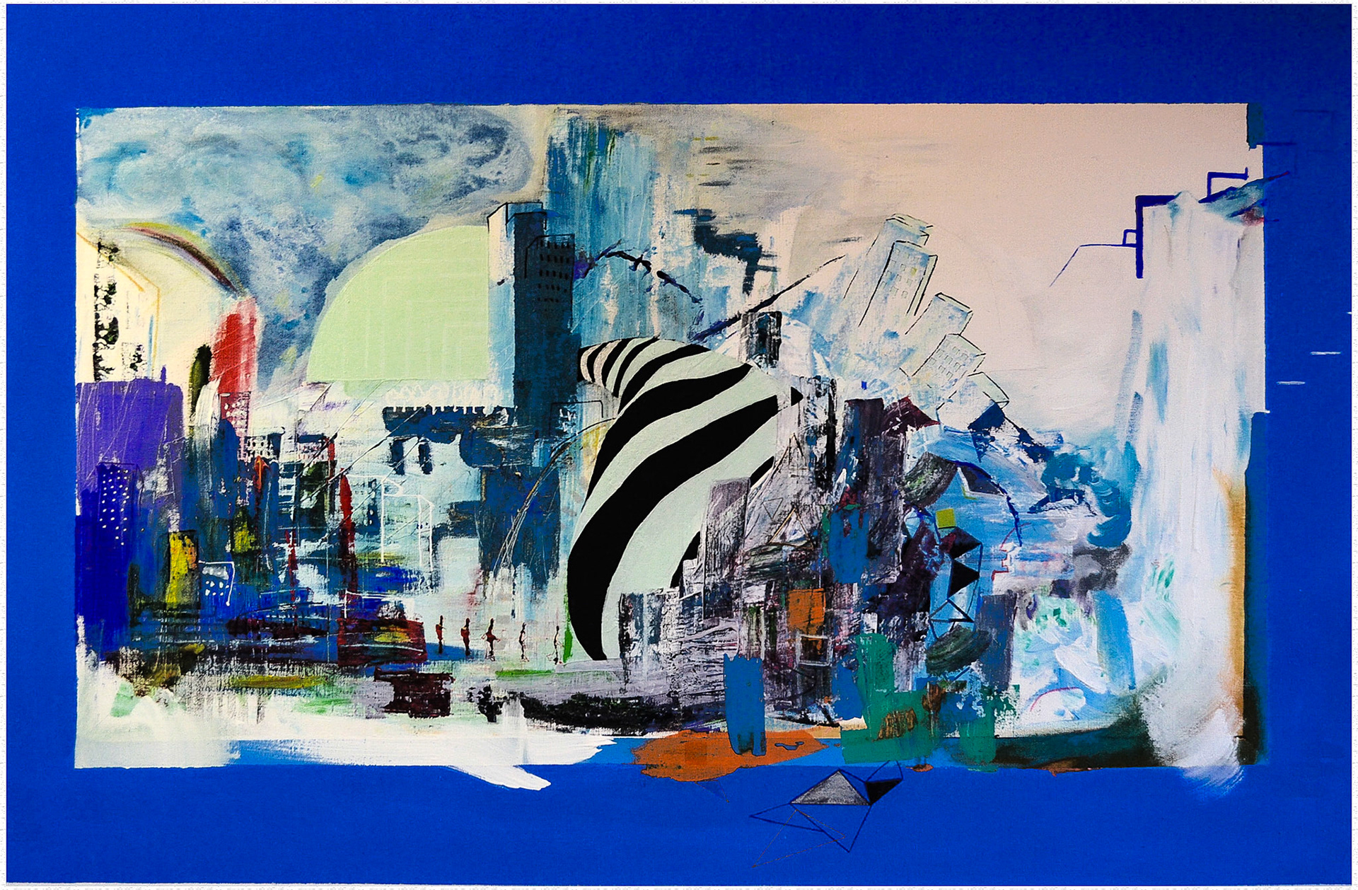 Ústí ,akryl a fosforeskující barva na plátně, 60x70 cm, 2016/ Usti, acrylic and phosphorescent color on canvas, 60x70, 2016