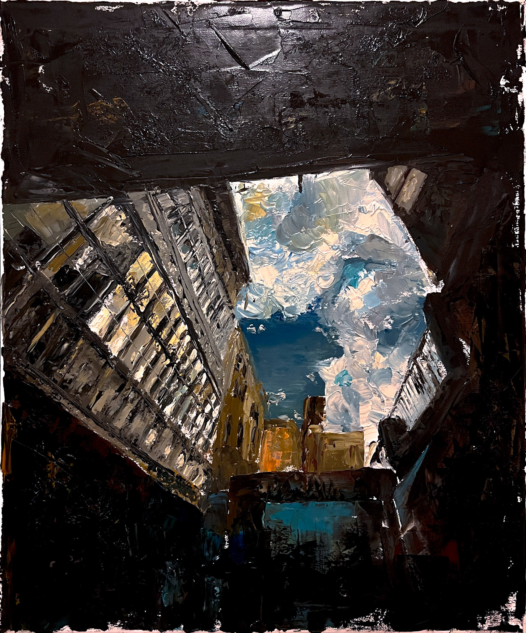 Dvorek, olej na plátně, 60x70 cm, 2021/ Yard, oil on canvas, 60x70, 2021