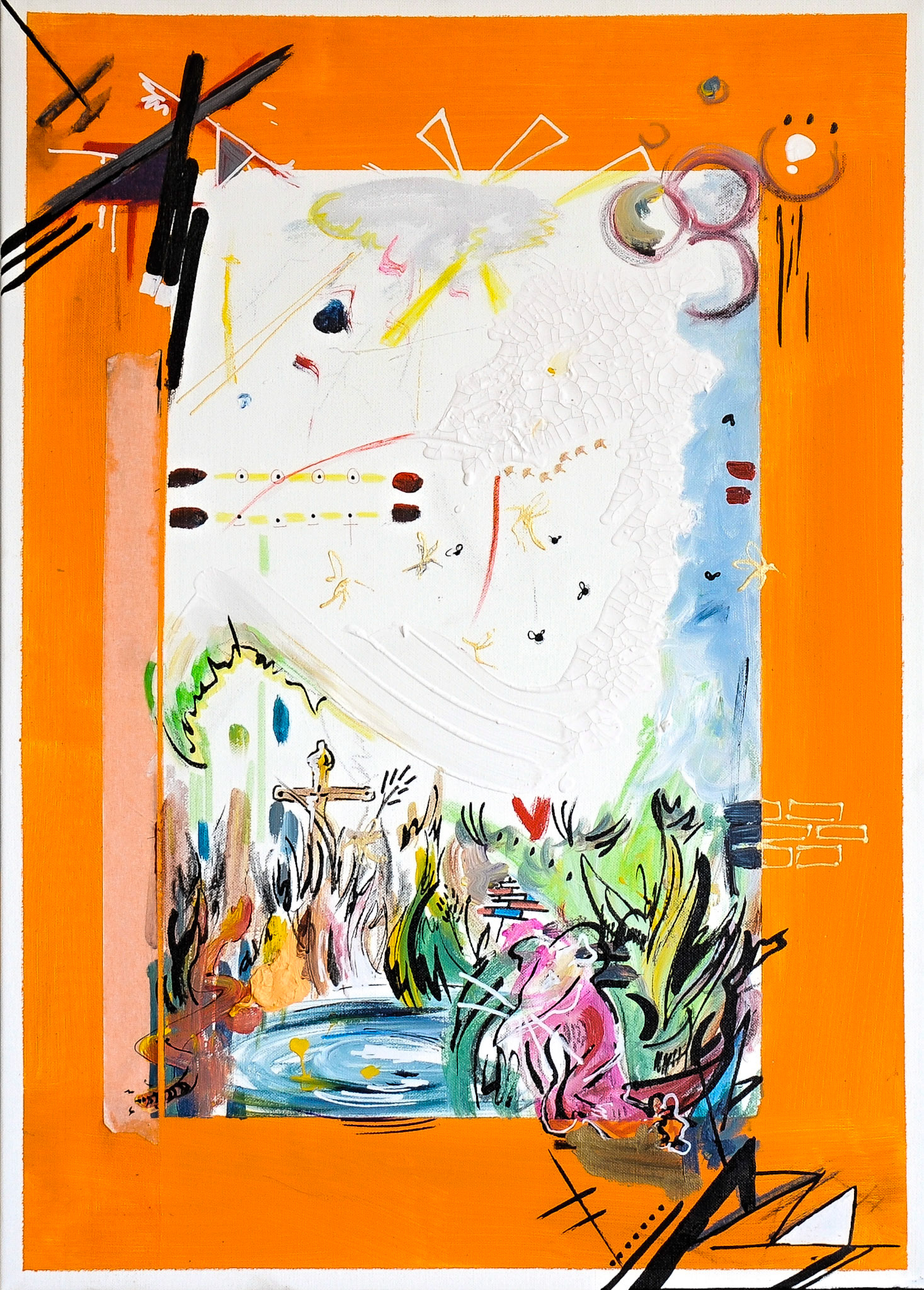U rybníka, akryl na plátně, 60x70 cm, 2016/ by the lake, acrylic on canvas, 60x70, 2016