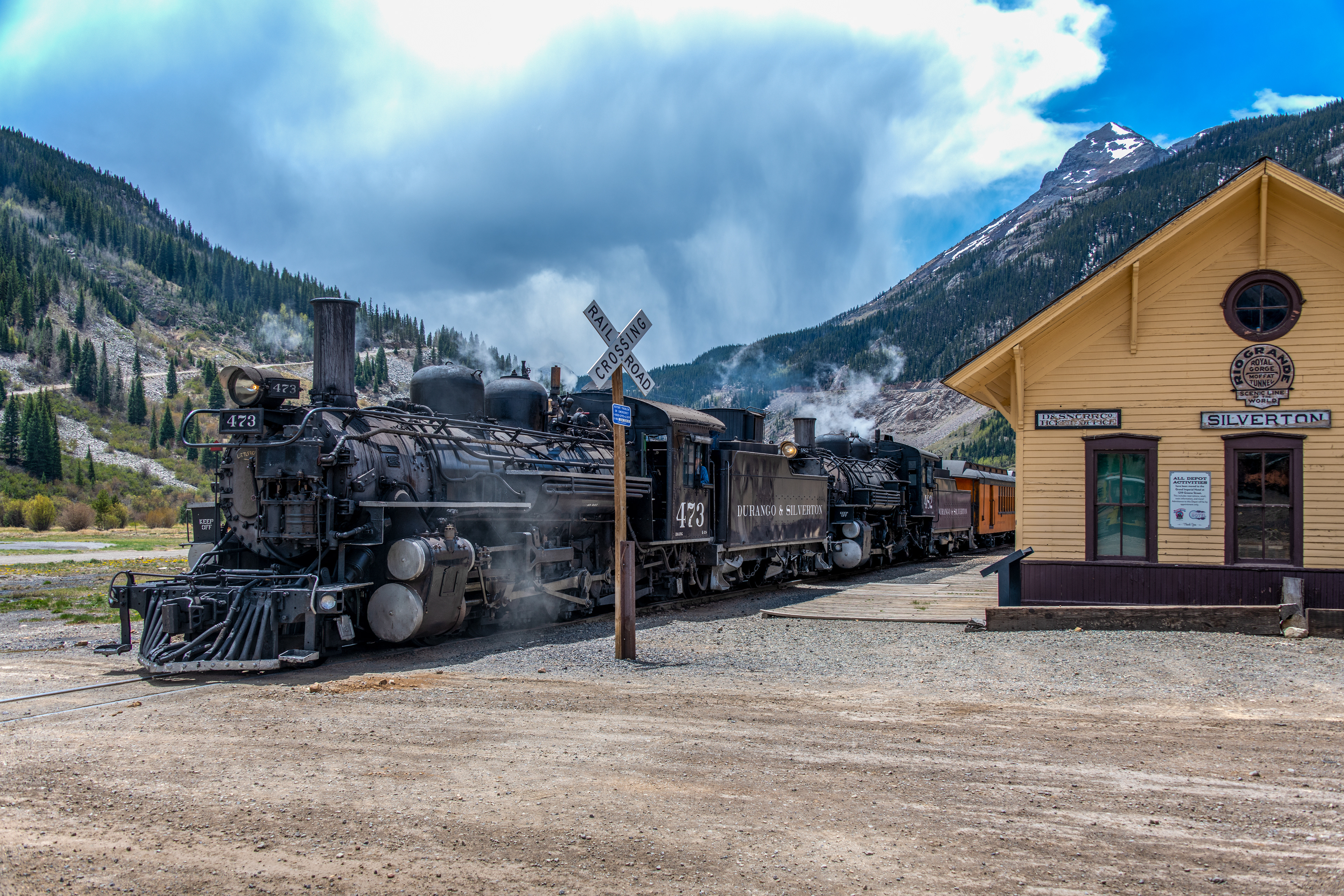 Durango & Silverton Train at the Old Silverton Depot, Silverton, Colorado