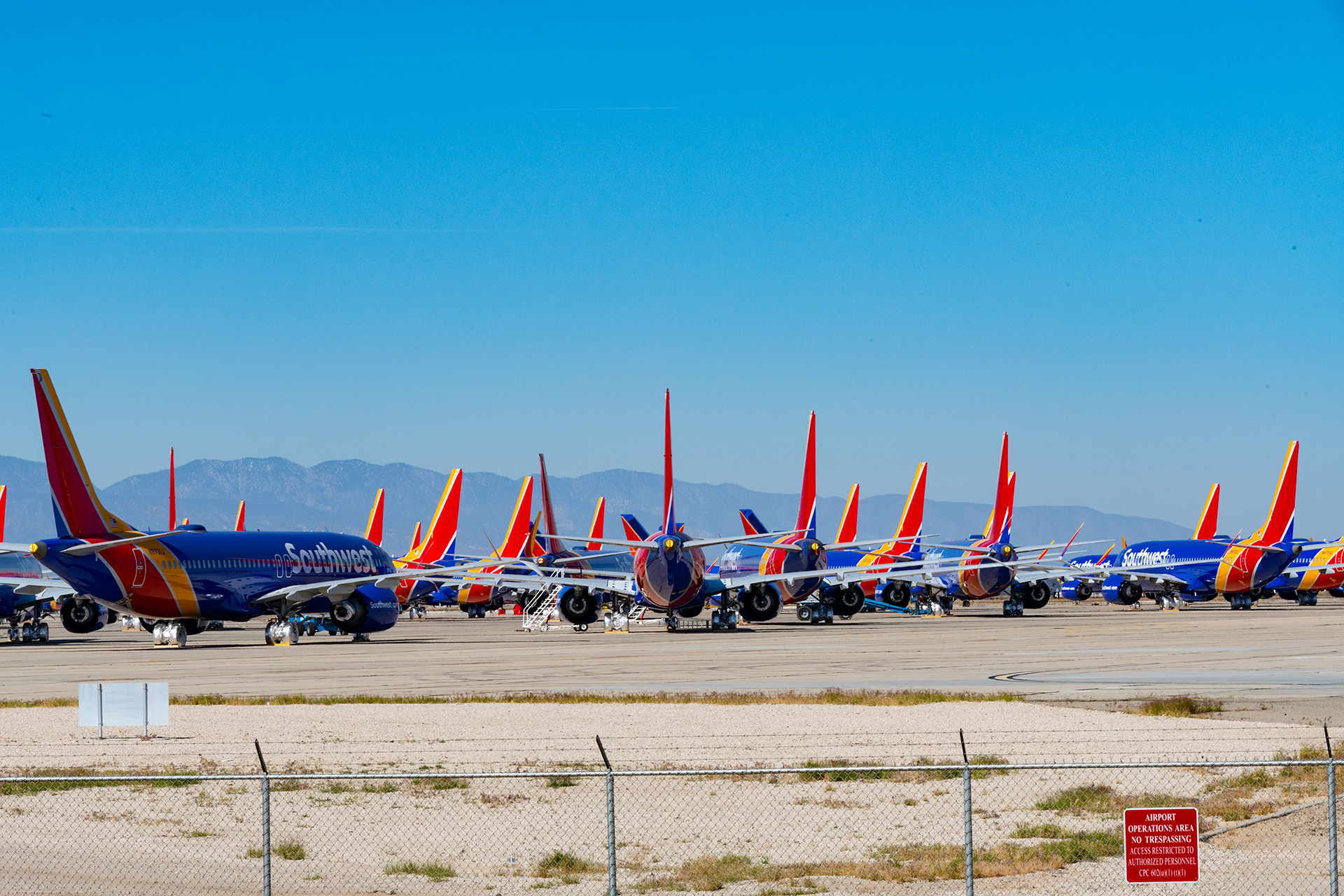 Grounded Southwest Airlines 737 MAX Fleet, Victorville, California