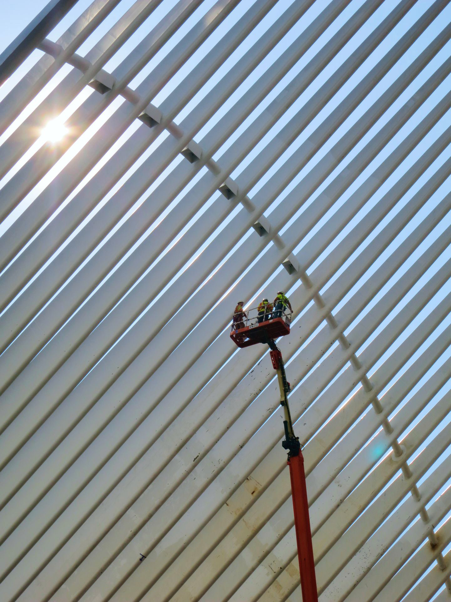 Workers Painting the Oculus, World Trade Center Transportation Hub, New York