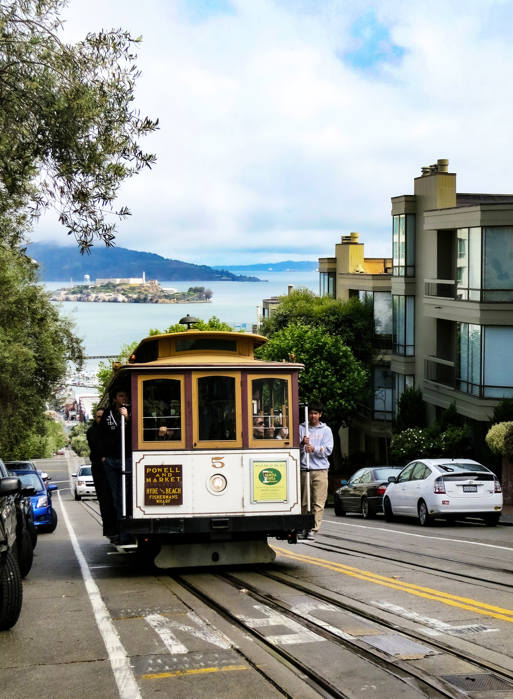 Cable Car and Alcatraz Island, San Francisco