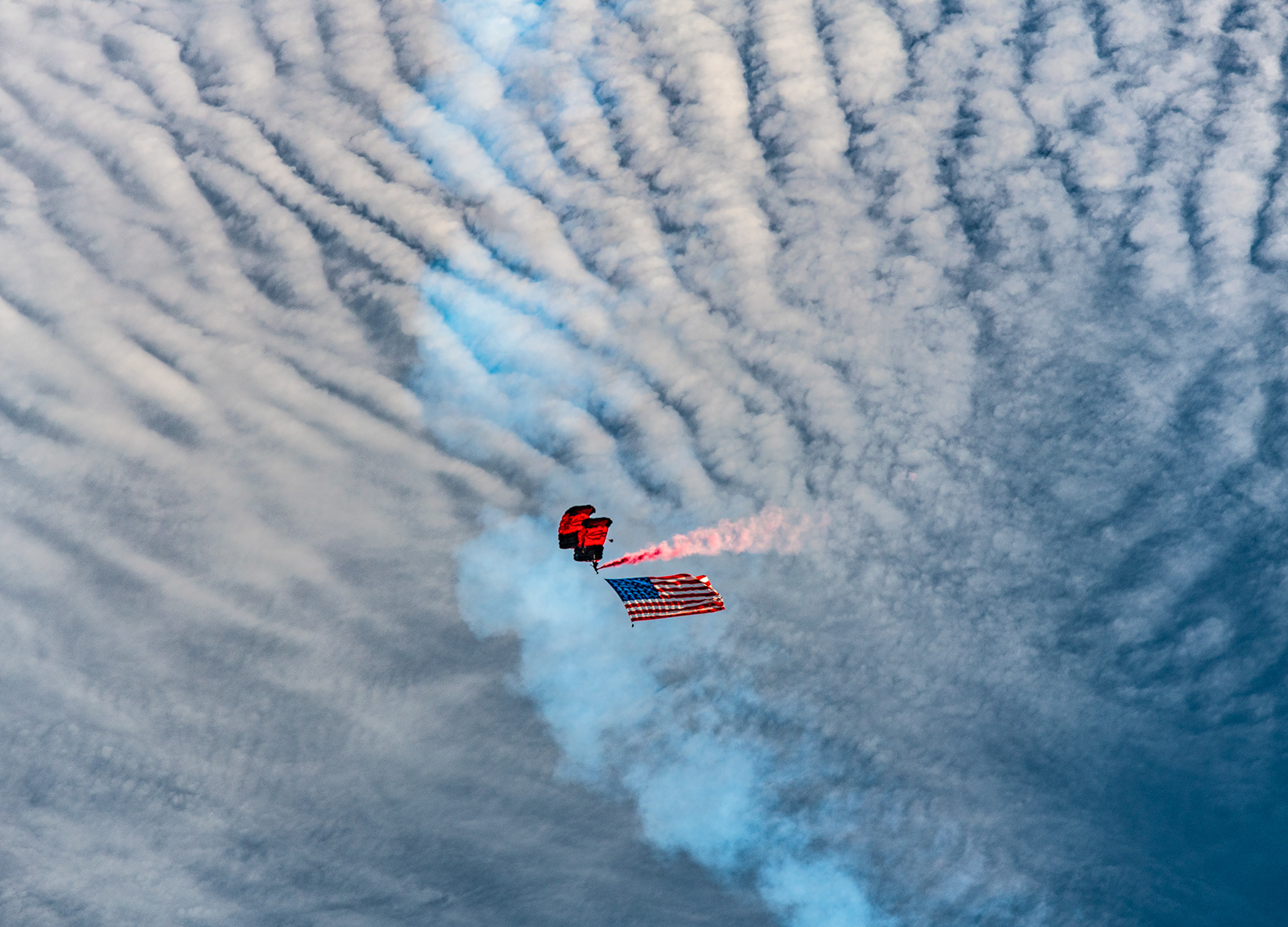Parachutes Under a Mackerel Sky, Melbourne, Florida