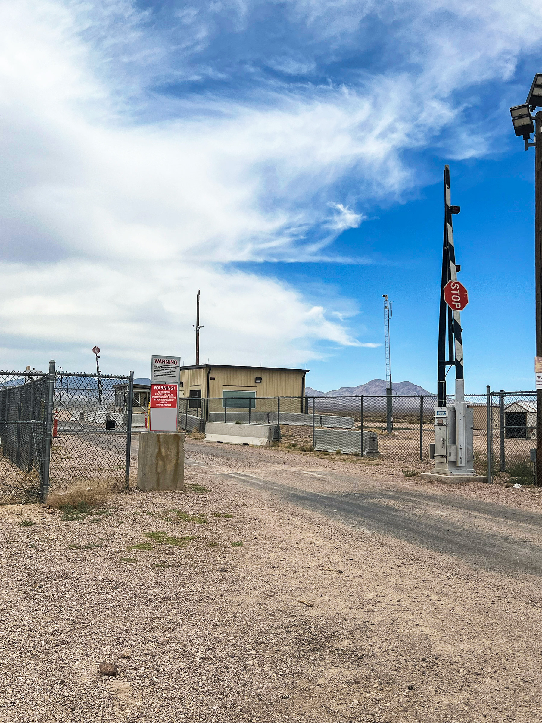 North Gate of Area 51 (Groom Lake Facility) Near Rachel, Nevada. 