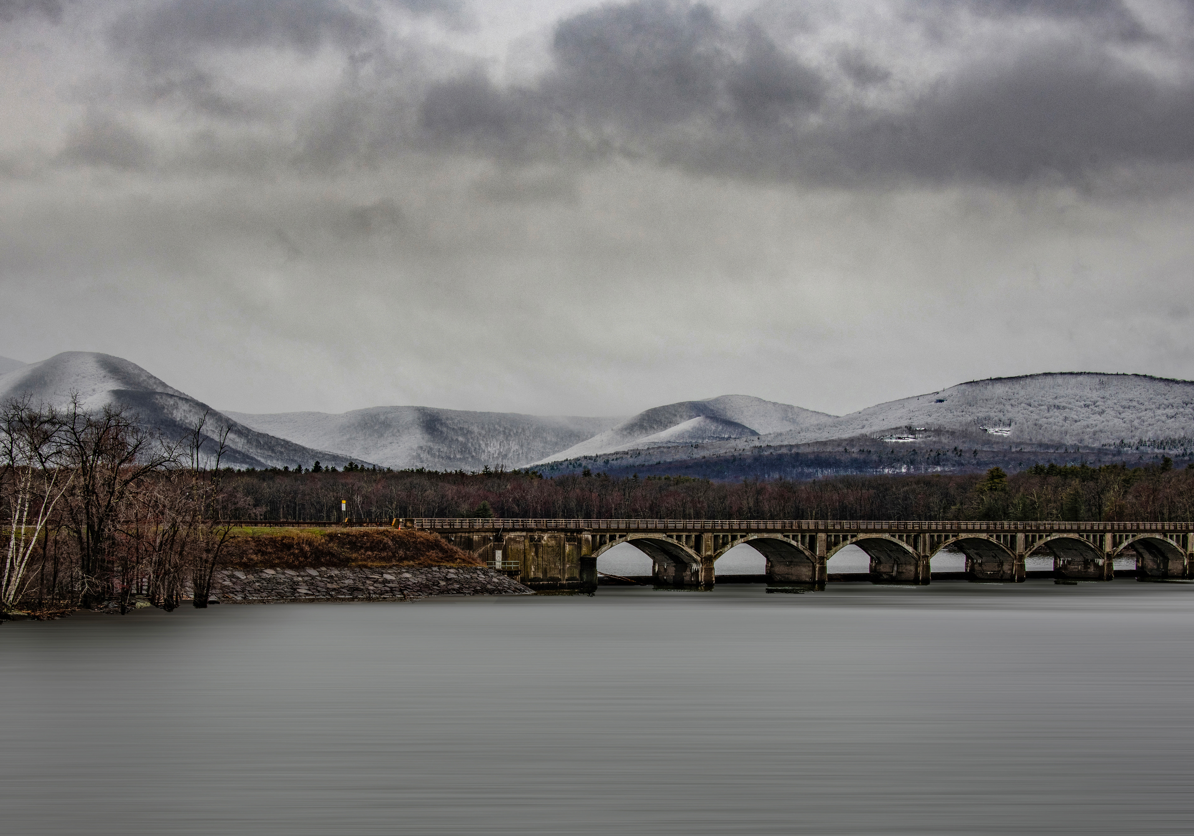 Early Spring Snowfall, Catskill Mountains and the Ashokan Reservoir, New York