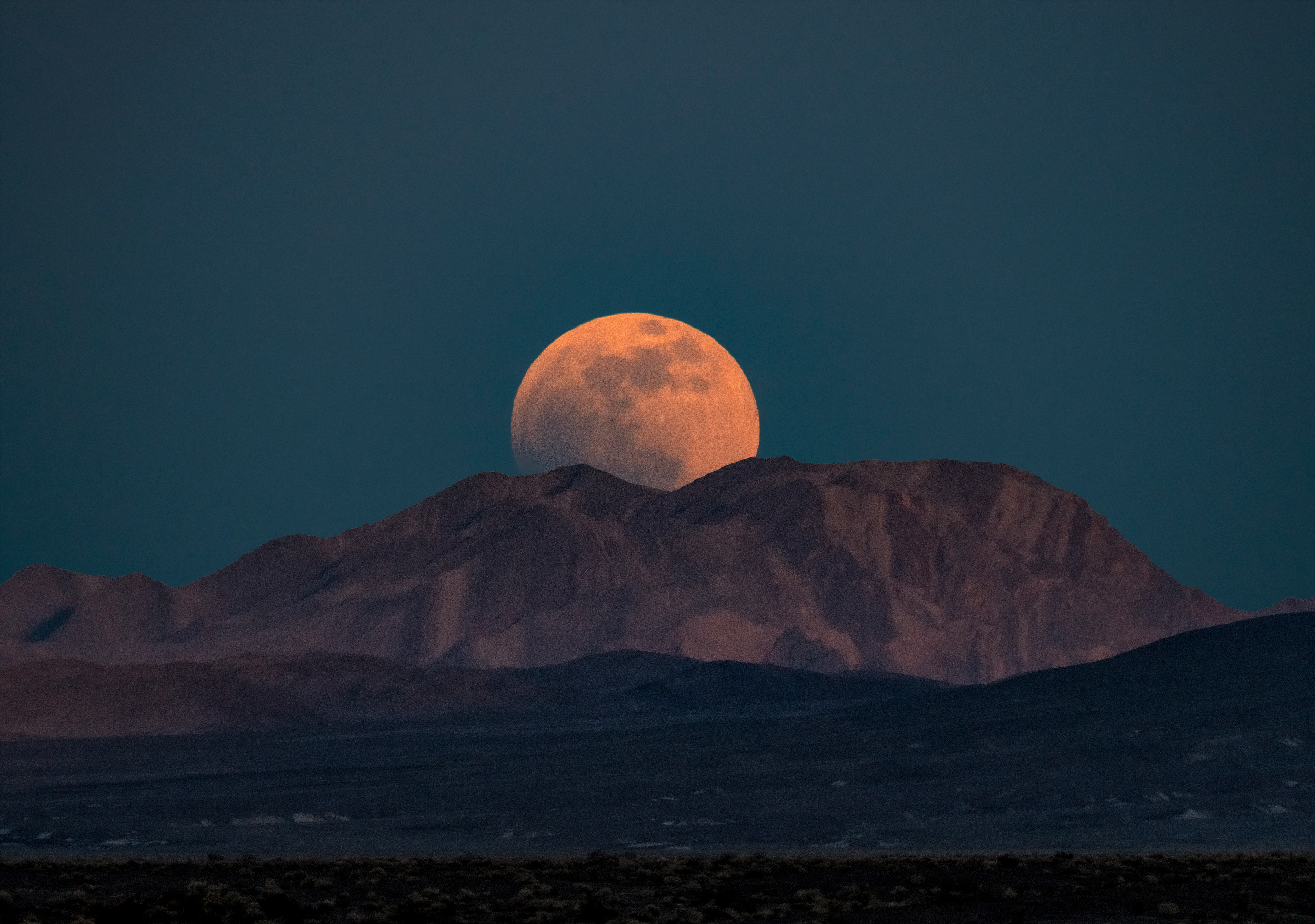 Moonrise at Death Valley Junction, California