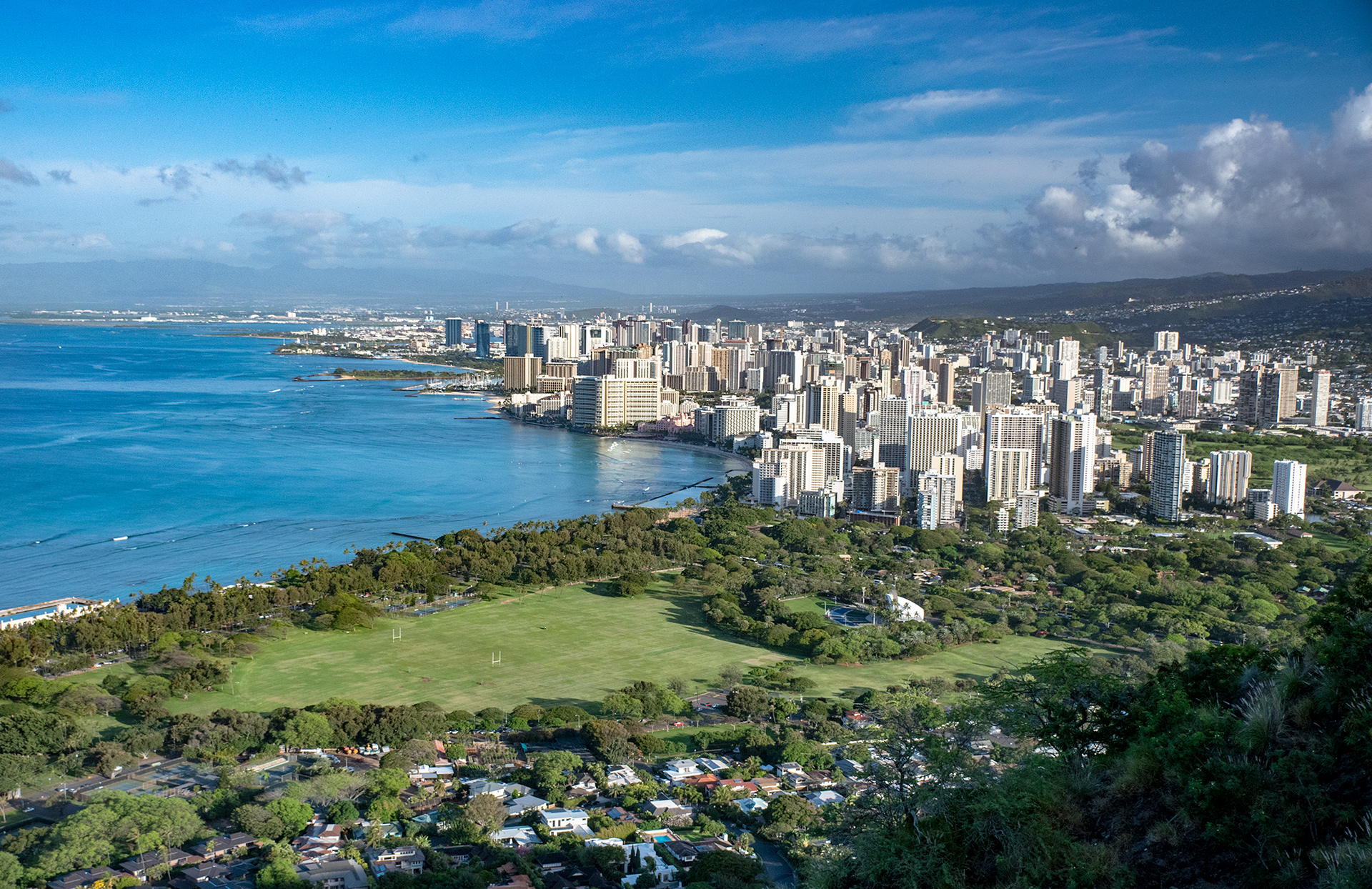 Honolulu From the Summit of Diamond Head Crater, Oahu
