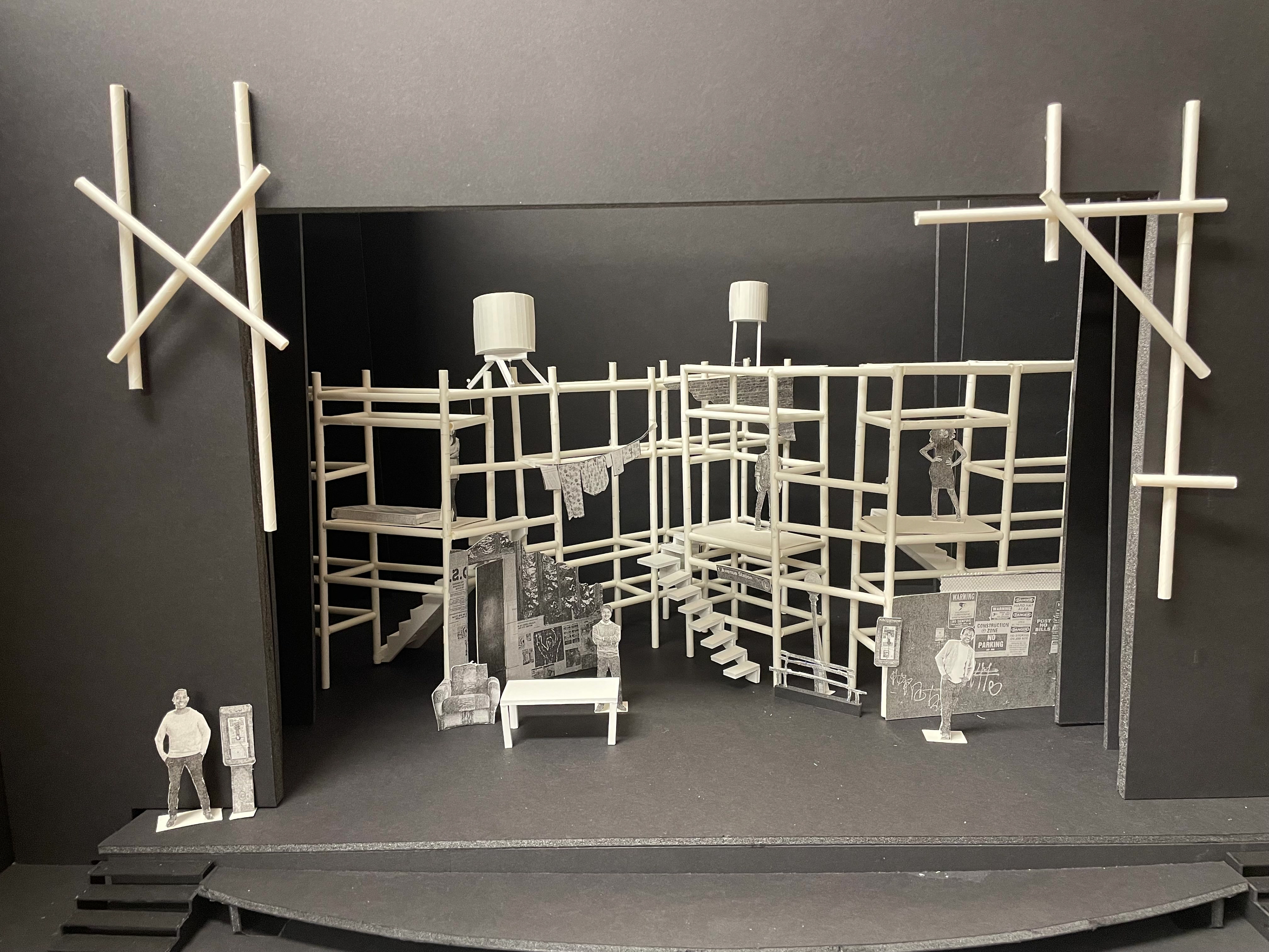 Massing Model. Scaffolding made with straws.