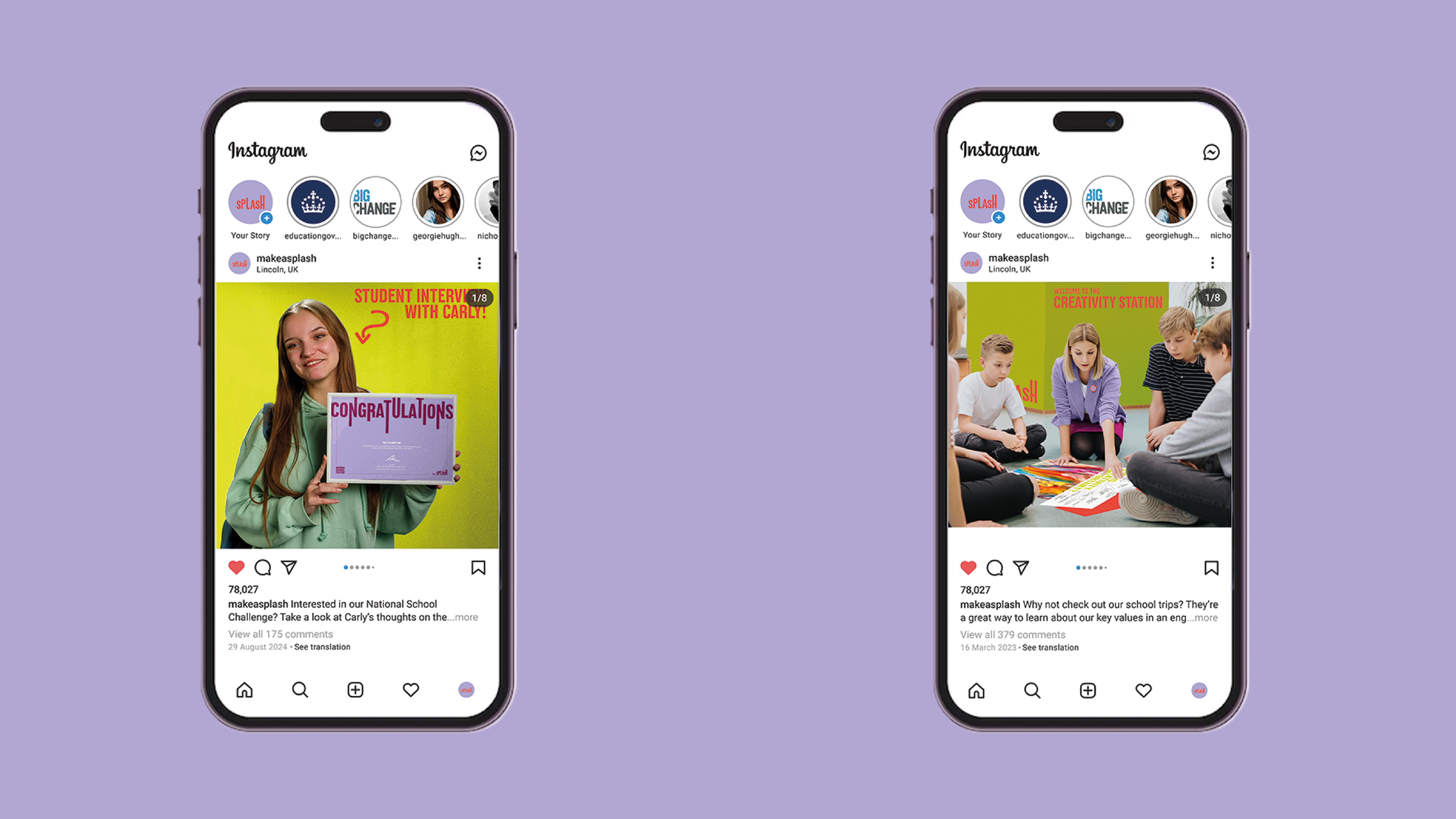 An online prescence on social media pages, like Instagram, allow the brand to reach their end user; students. This allows the brand to update students on their current work and news as well as providing exclusive content, such as student interviewd and takeovers.