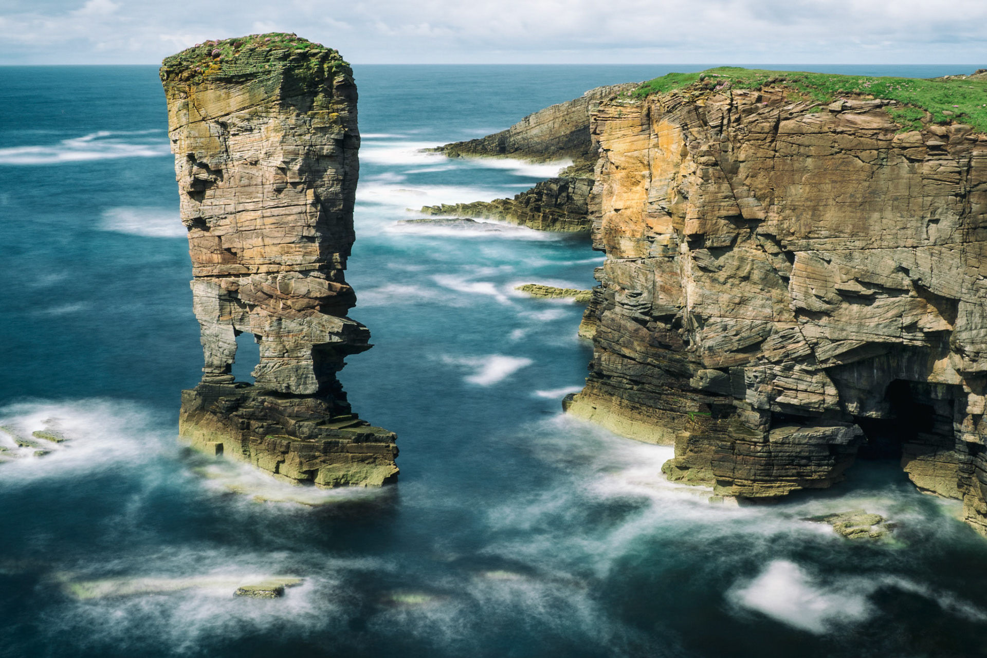 The "Castle" sea stack at Yesnaby Cliffs, Orkney