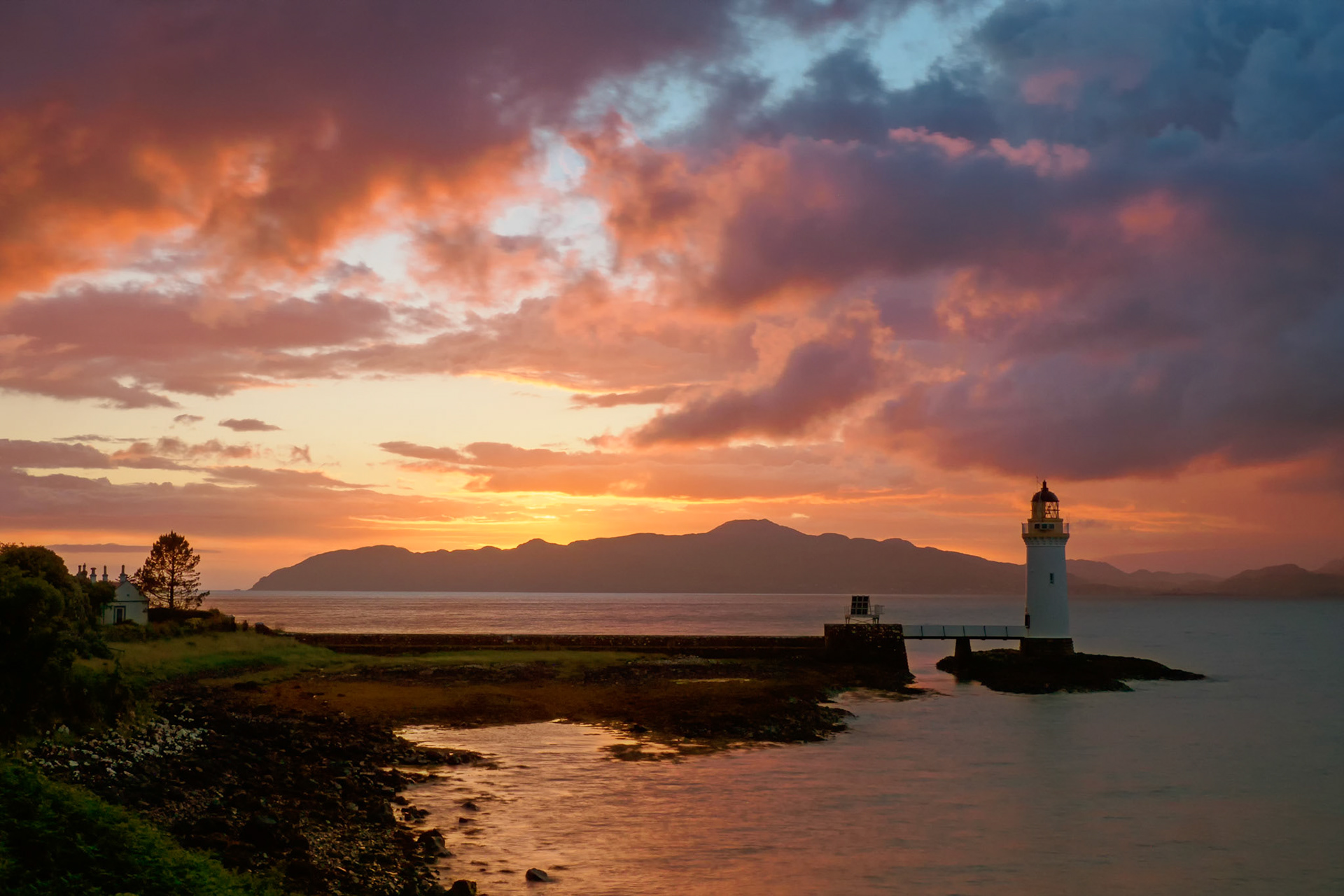 Rubha nan Gall lighthouse near Tobermory, Isle of Mull