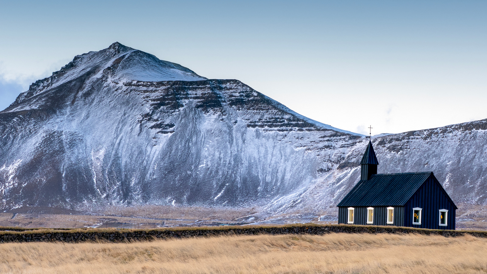 The Black church of Budir on Snaefellsnes peninsula