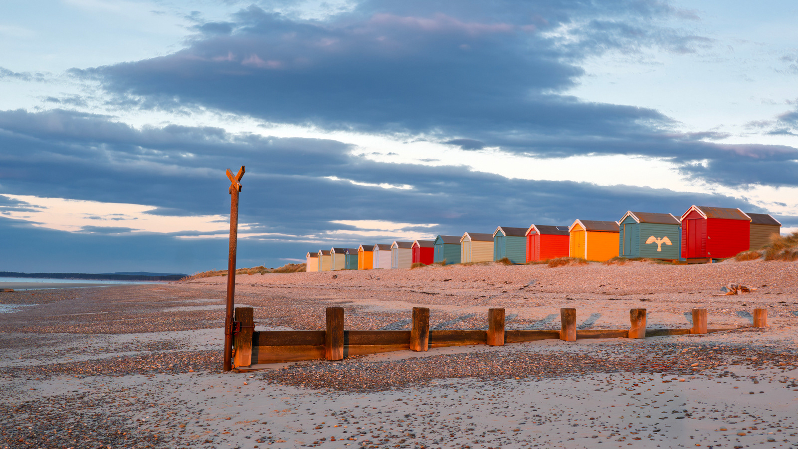Colourful Beach Huts at Findhorn