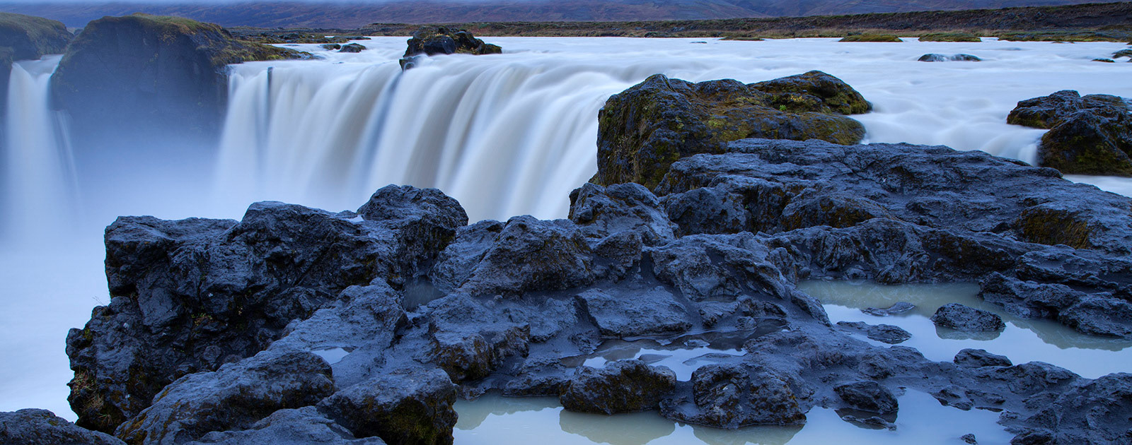 The Godafoss waterfall (waterfall of the Gods)