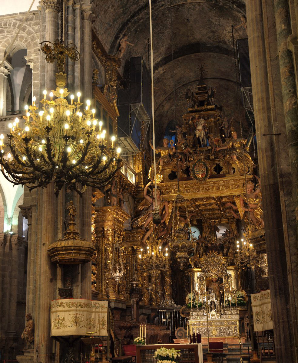 Inside the Cathedral of Santiago de Compostela, Spain