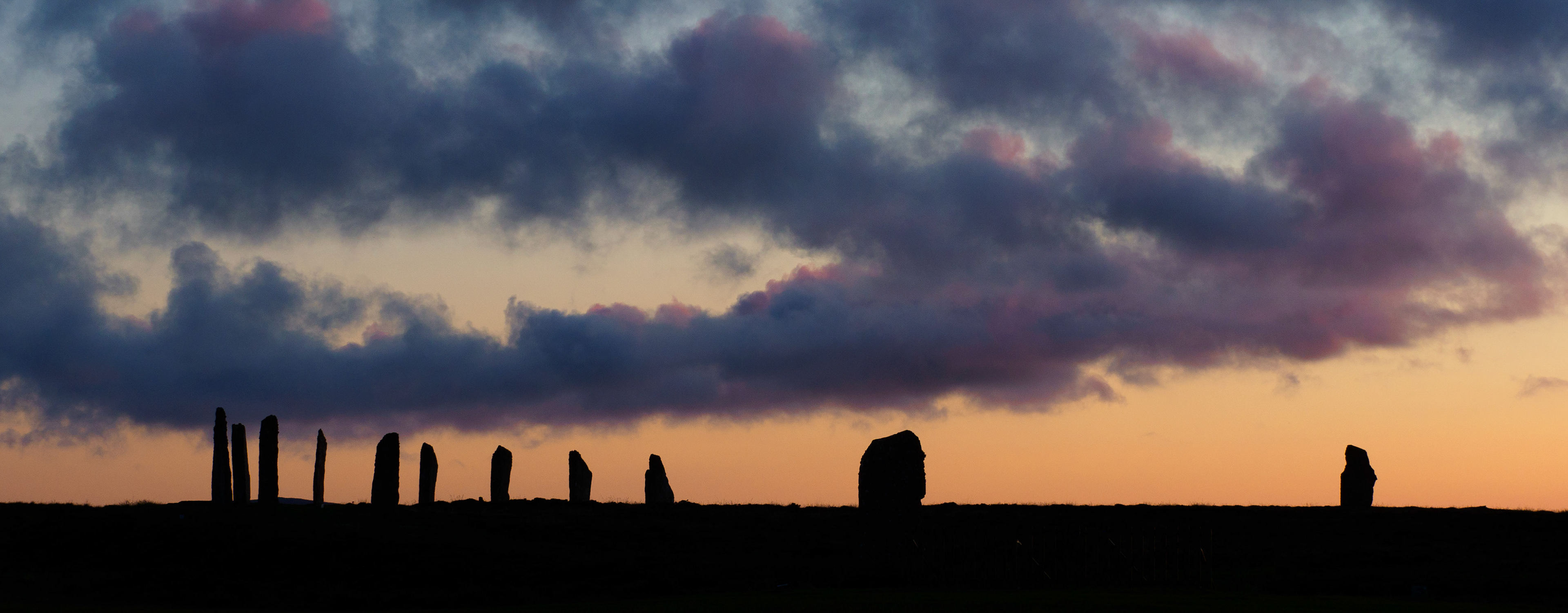 Sunset at the standing stones of the Ring of Brodgar, Orkney