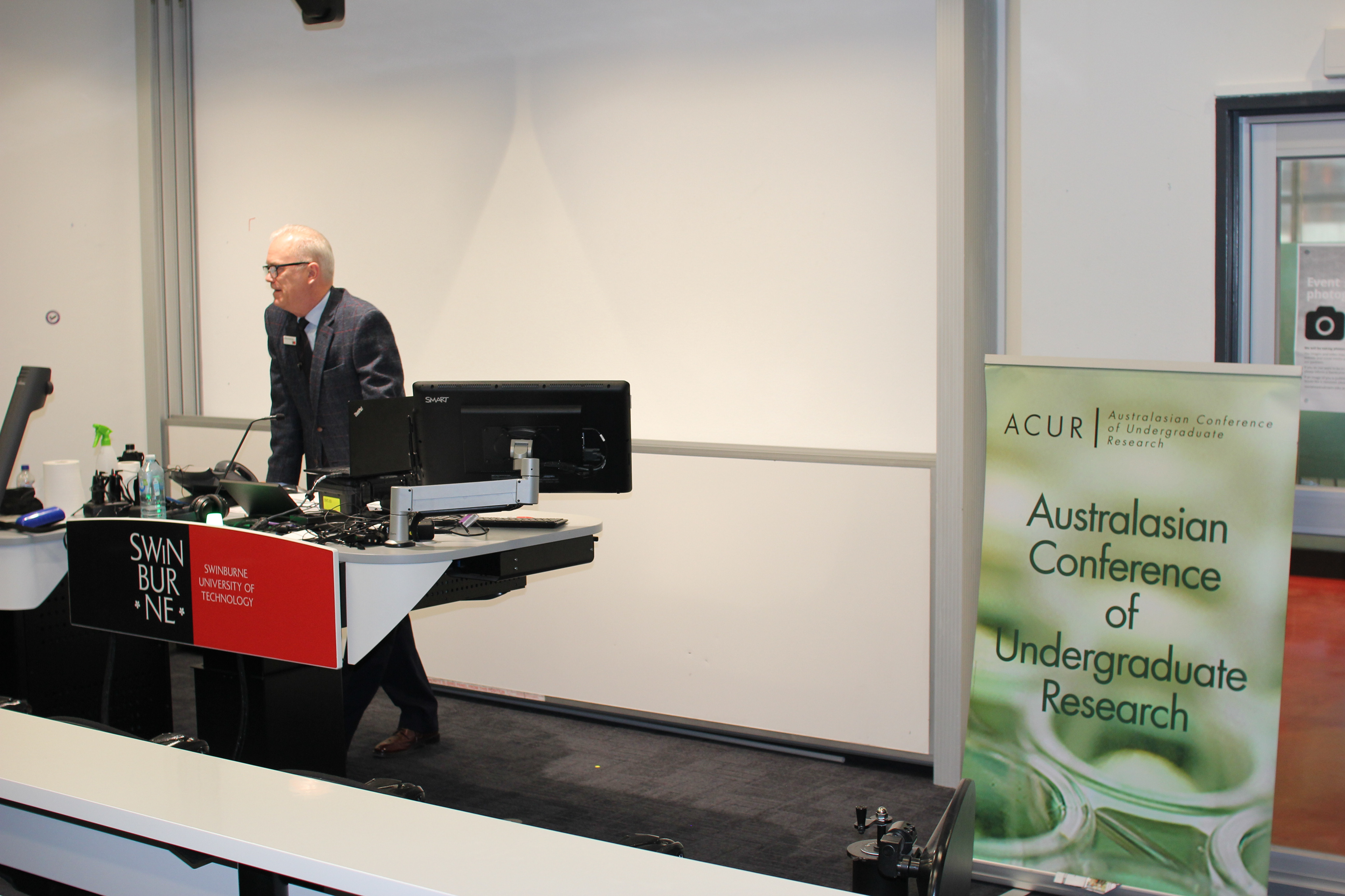 Dr Rhys Shobbrook, Associate Dean Education, warming the Audience (SoSCET) 