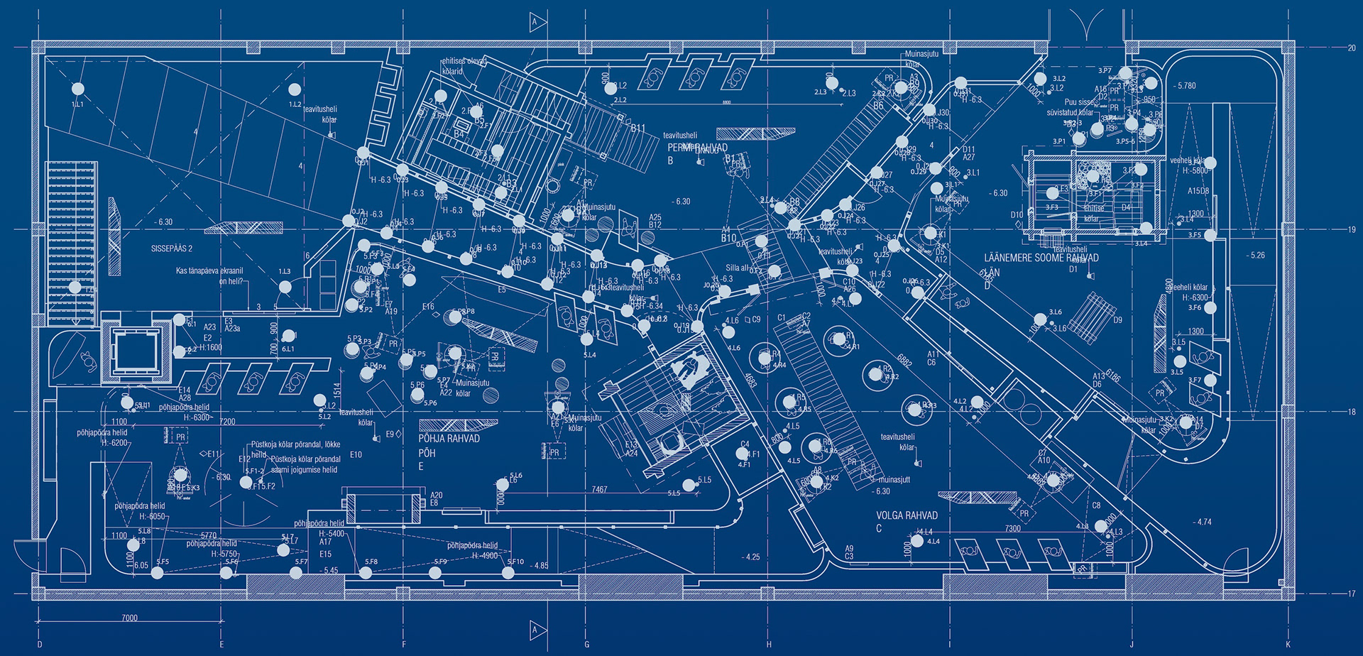 Soundscape design architectural plan for speaker and technology placement