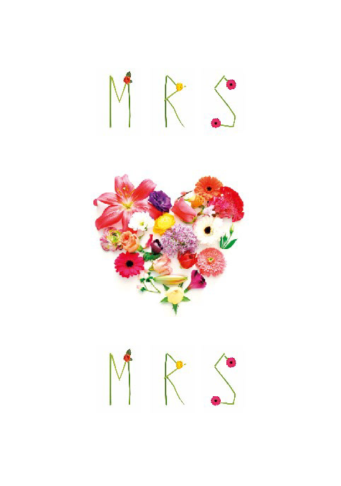 Mrs & Mrs Anzichtkaart, leve de lente, Adobe Indesign, maart 2023.