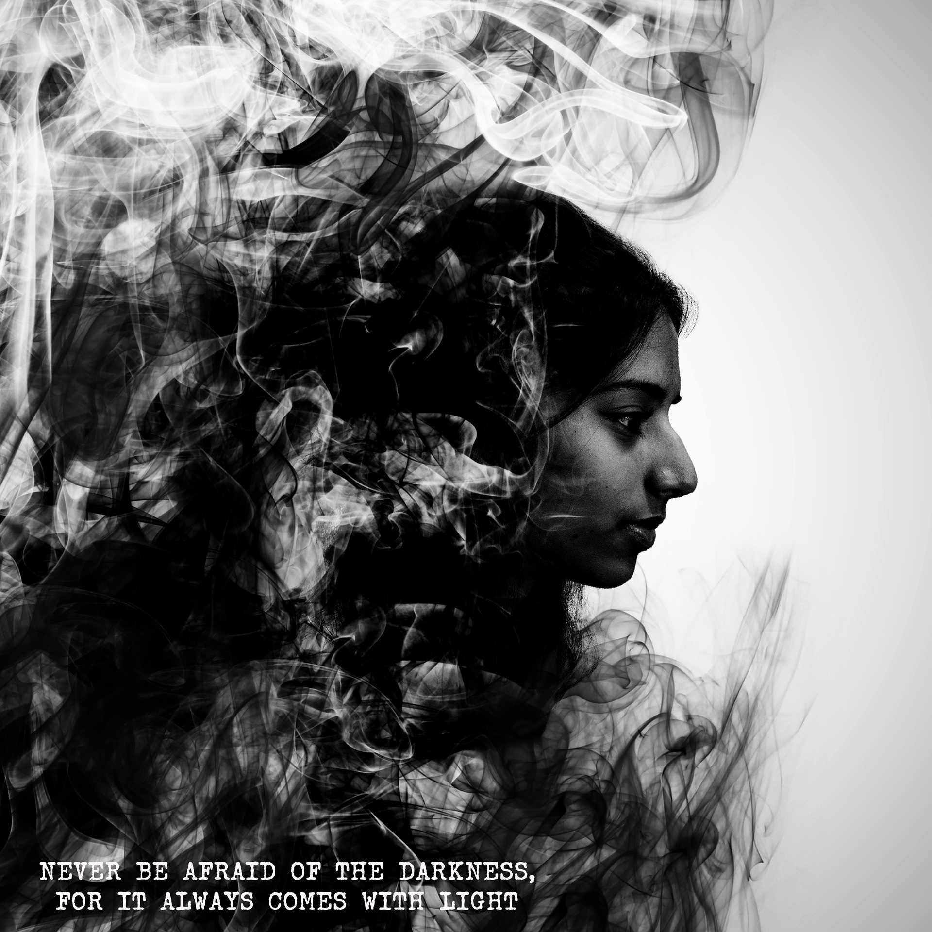 Smoke effect, gemaakt oktober 2022 in Adobe Photoshop.