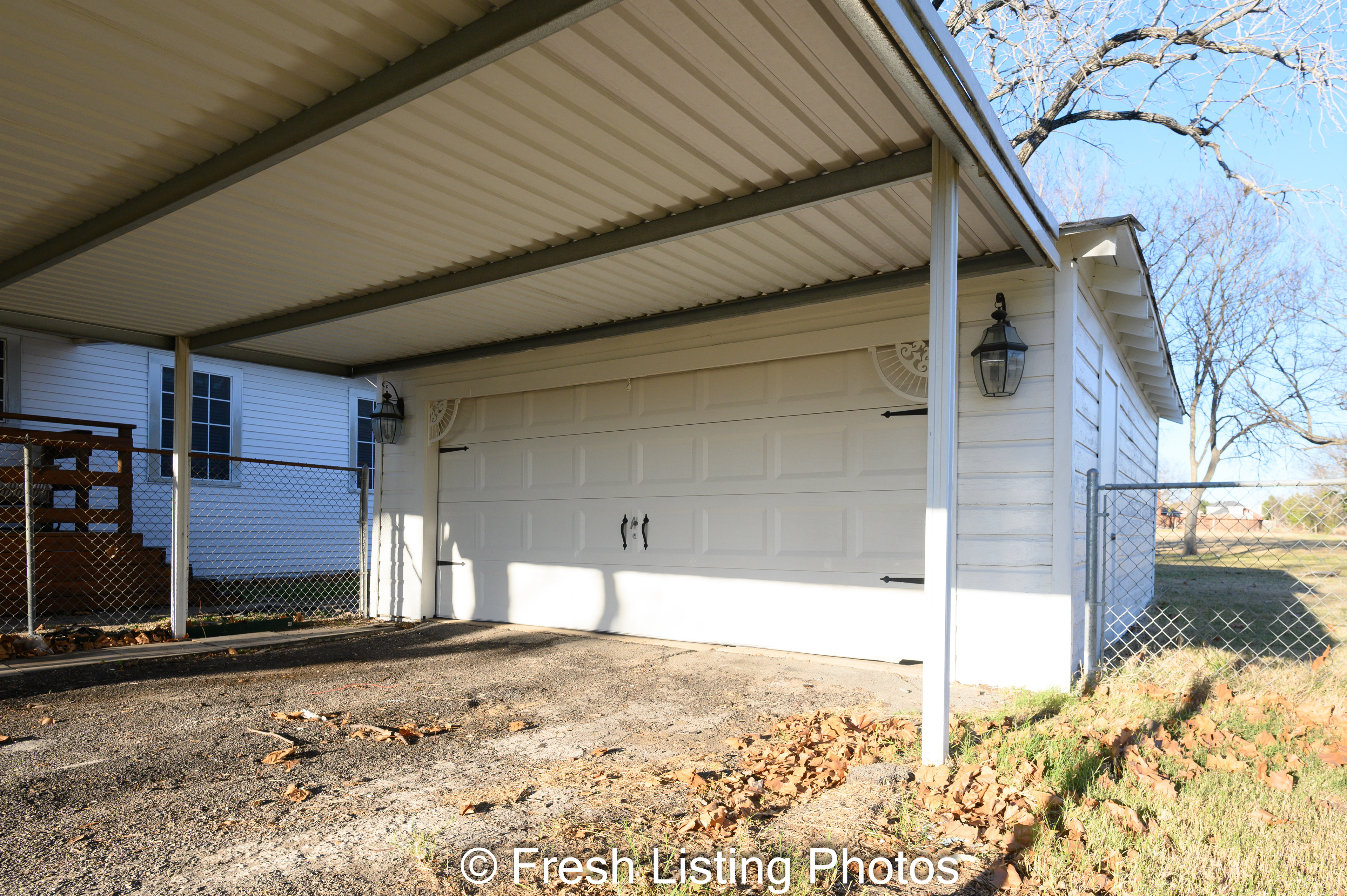 Two car garage with car port
