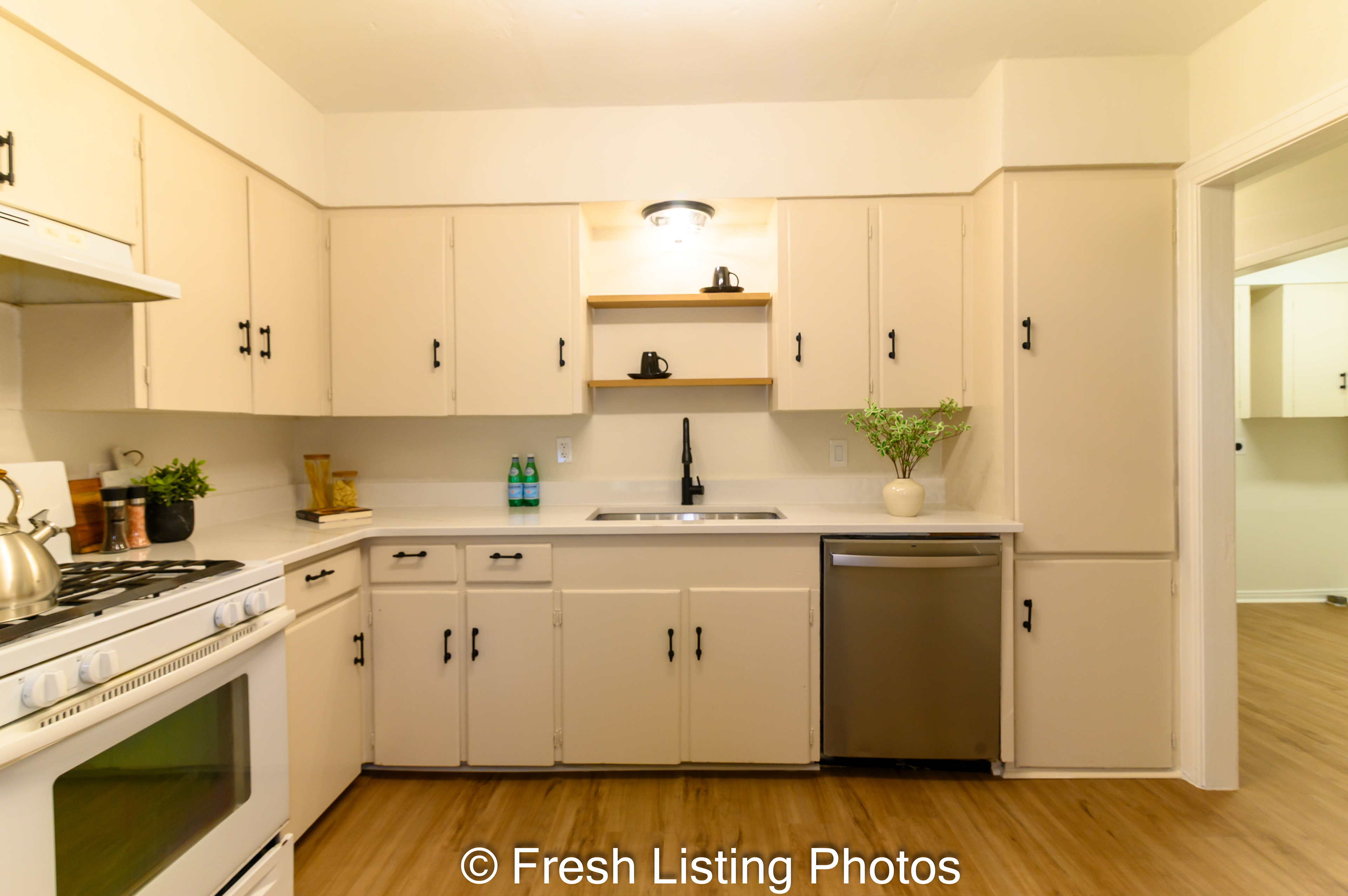 Kitchen with dishwasher and single bowl sink