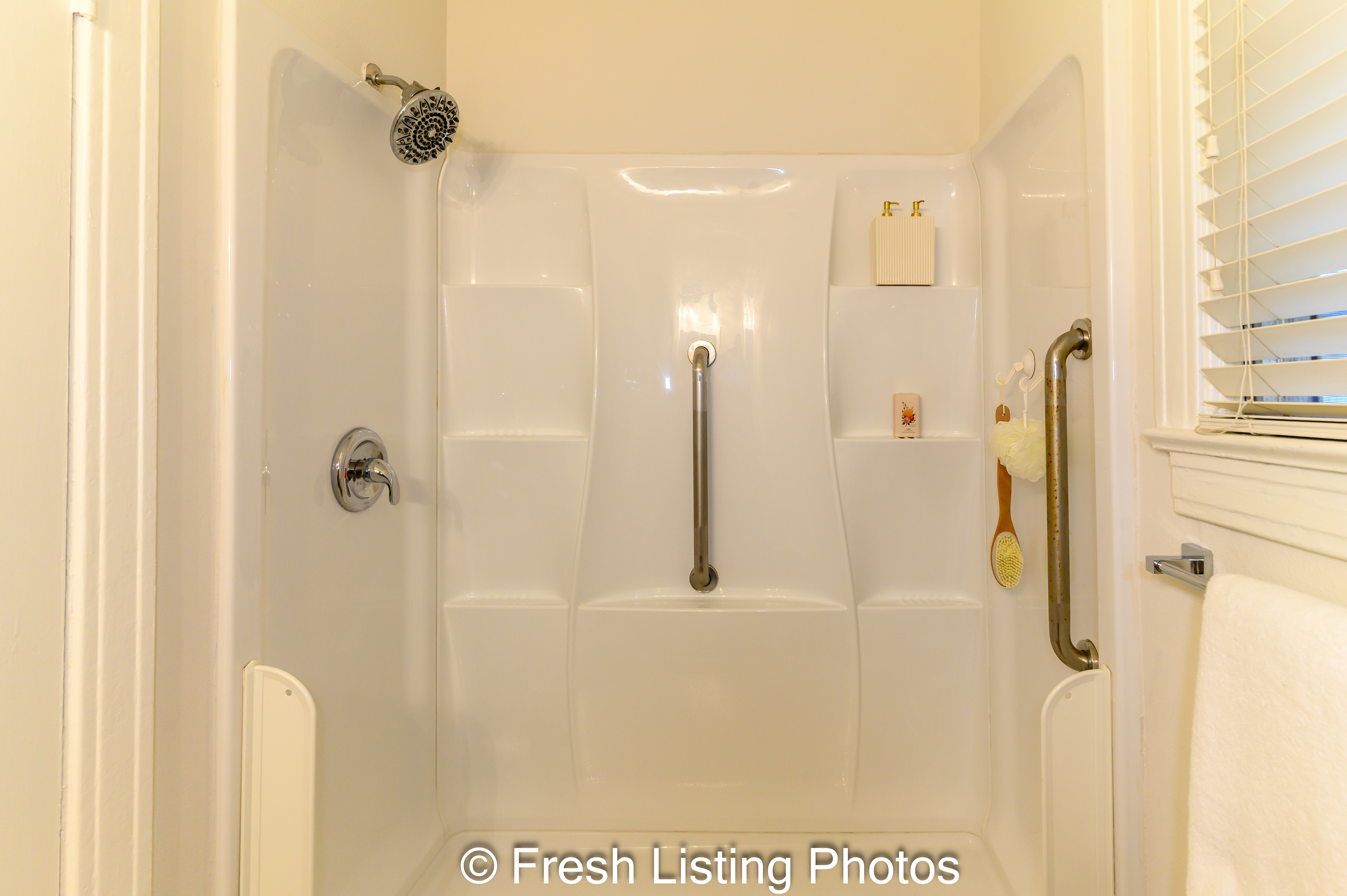 Primary bathroom shower enclosure