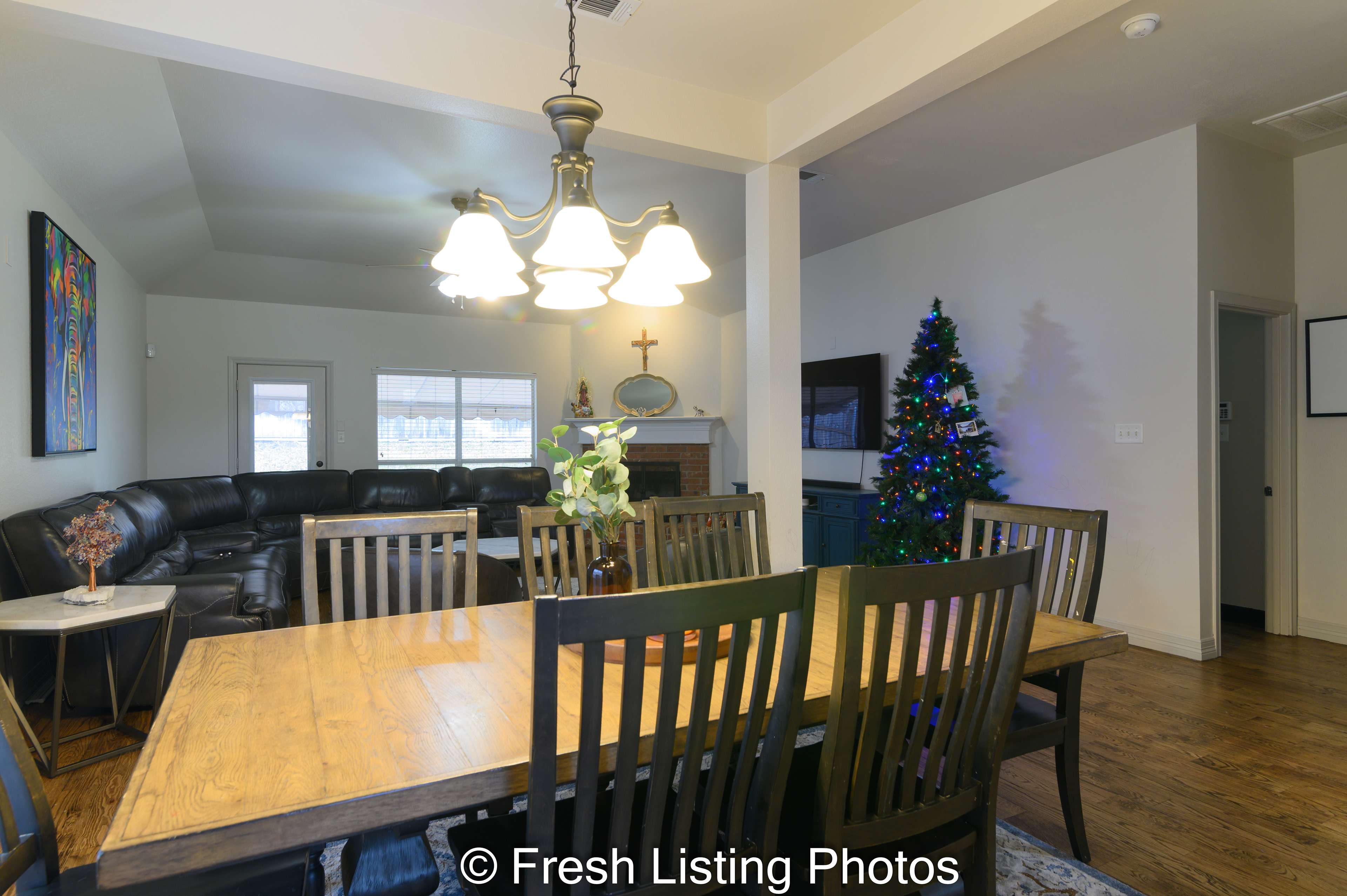 Dining area connected to living room