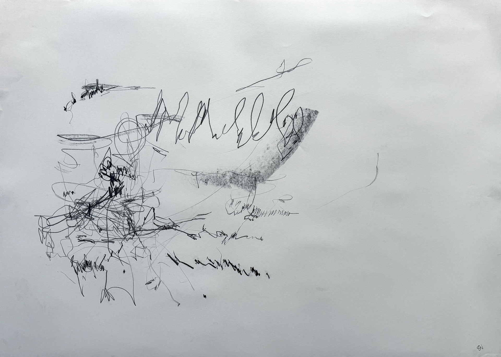 Body and Place 2024 - Sound Drawing III- Graphite on Cartridge paper 59.5 x 84 cm