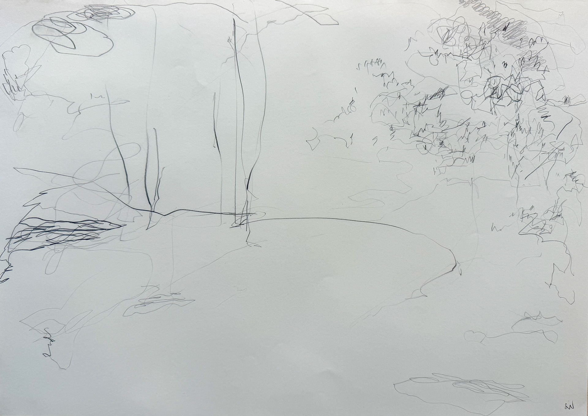 Body and Place 2024 - Sound Drawing I- Graphite on Cartridge paper 59.5 x 84 cm