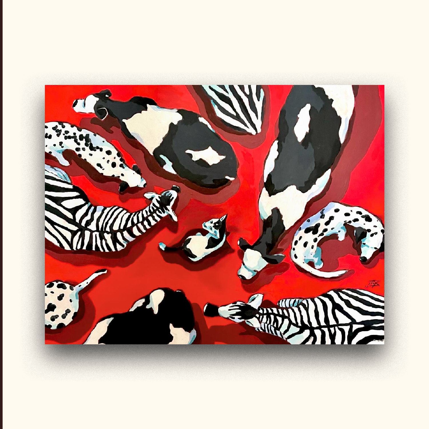 Black and White with Red all over