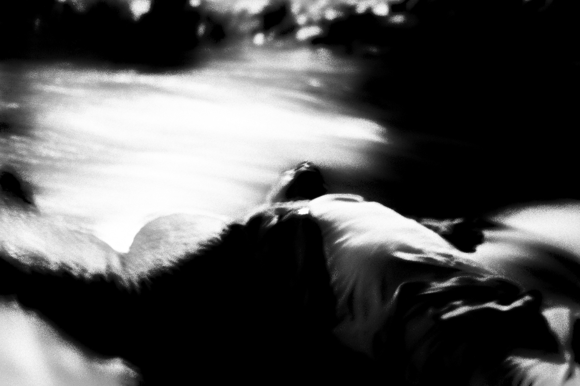 laying with the river flow
