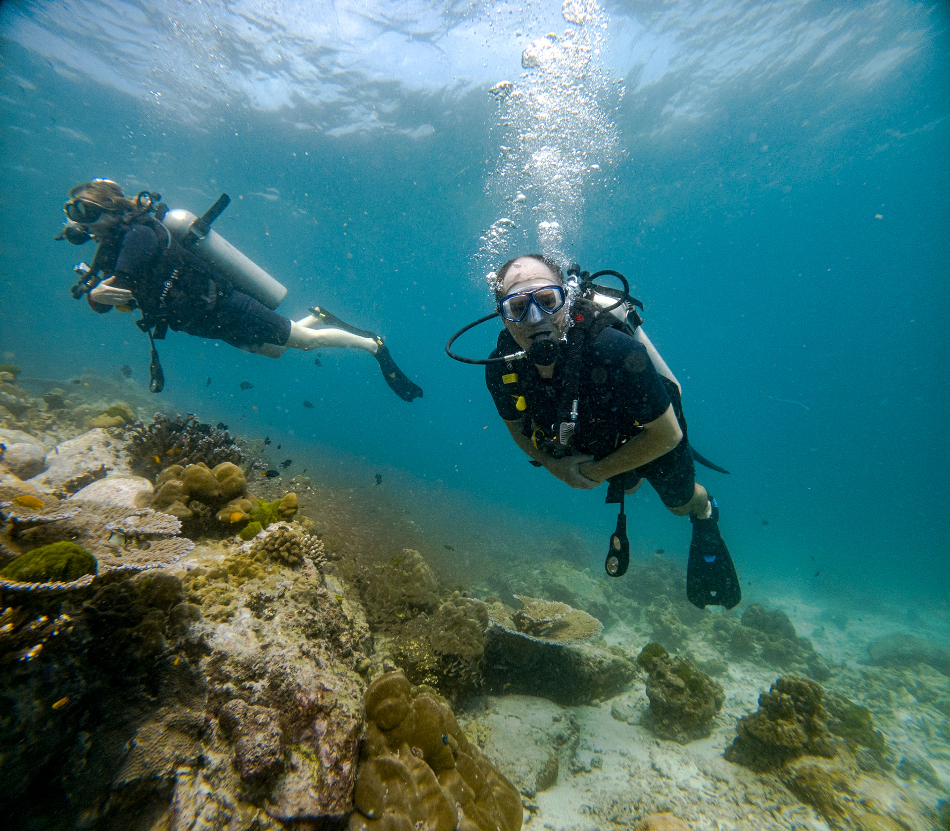 Dani and I explore coral reefs in Southeast Asia